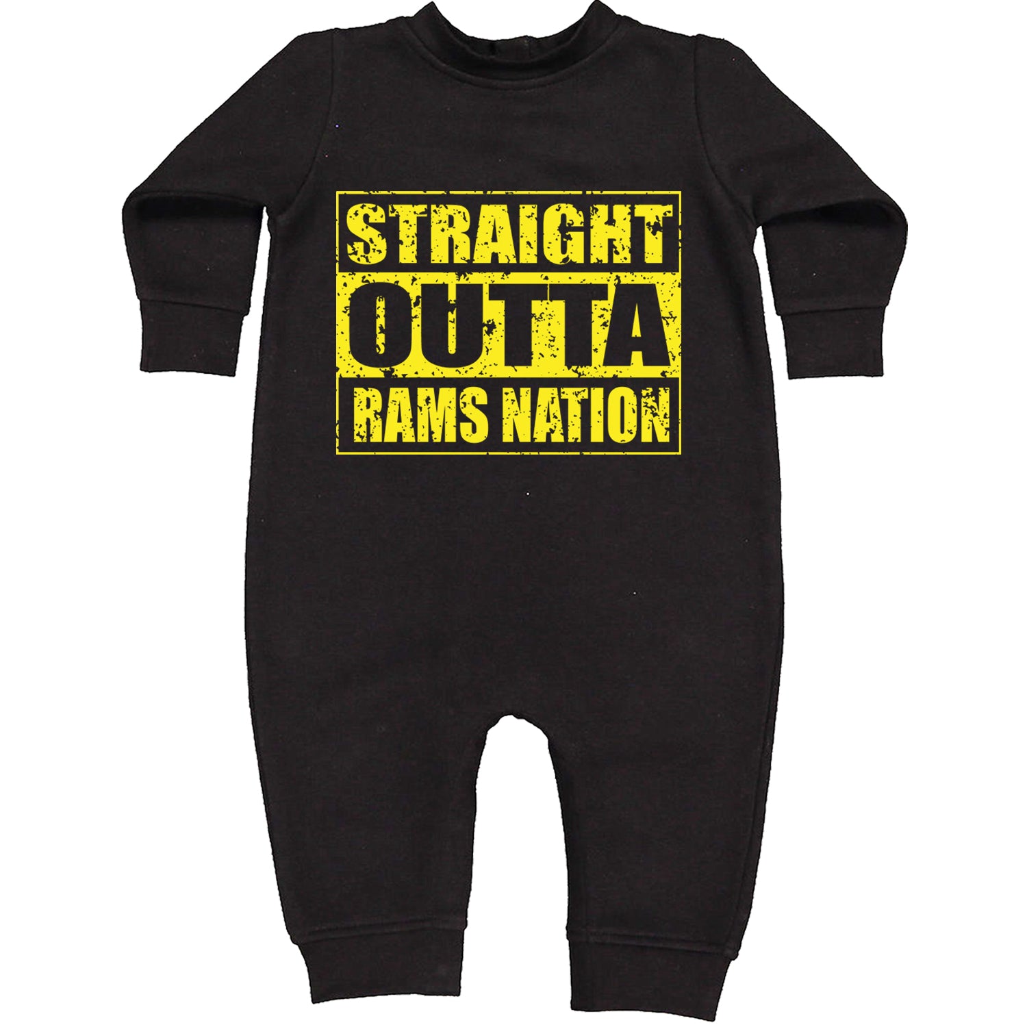 Straight Outta Rams Nation   Toddler Hoodie And Infant Fleece Romper Black