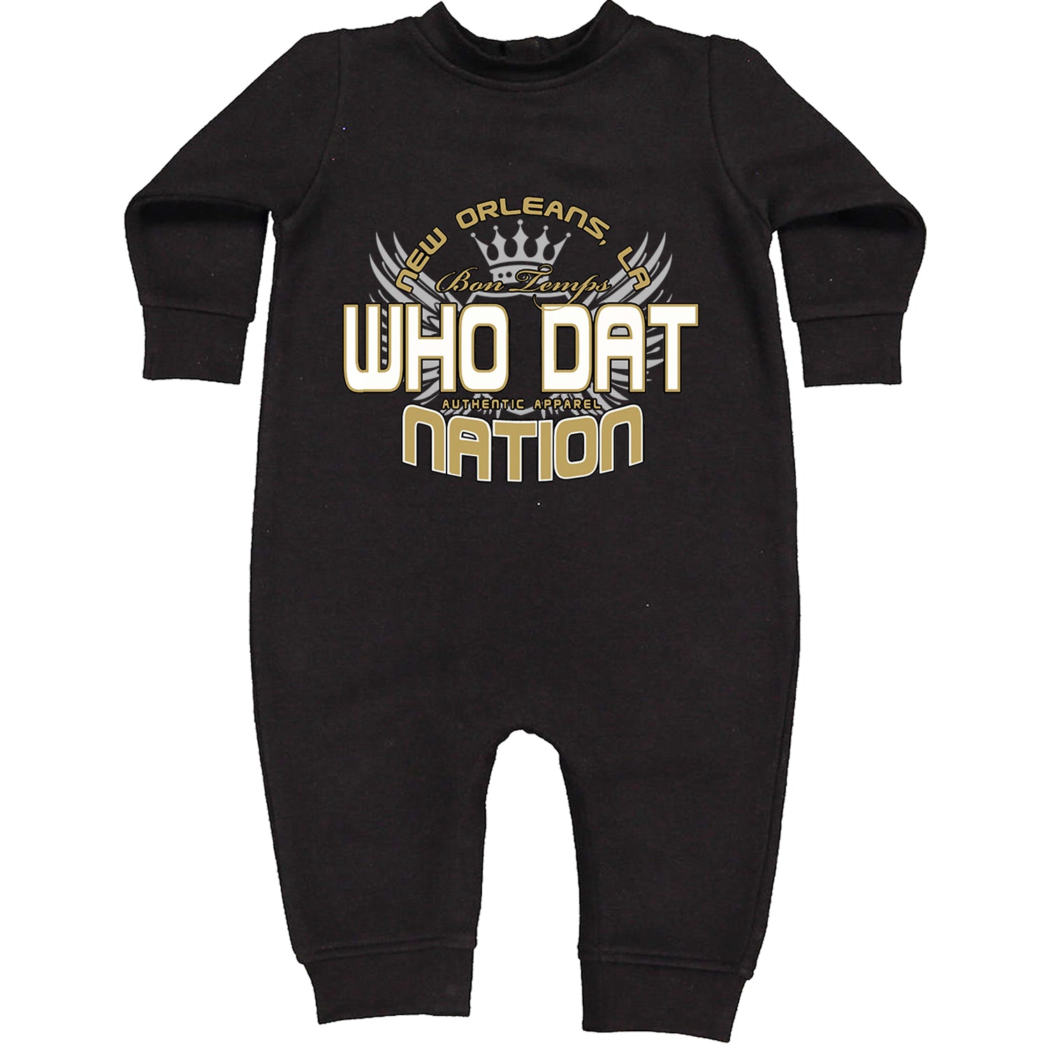 Who Dat Nation New Orleans (Color) Toddler Hoodie And Infant Fleece Romper Black