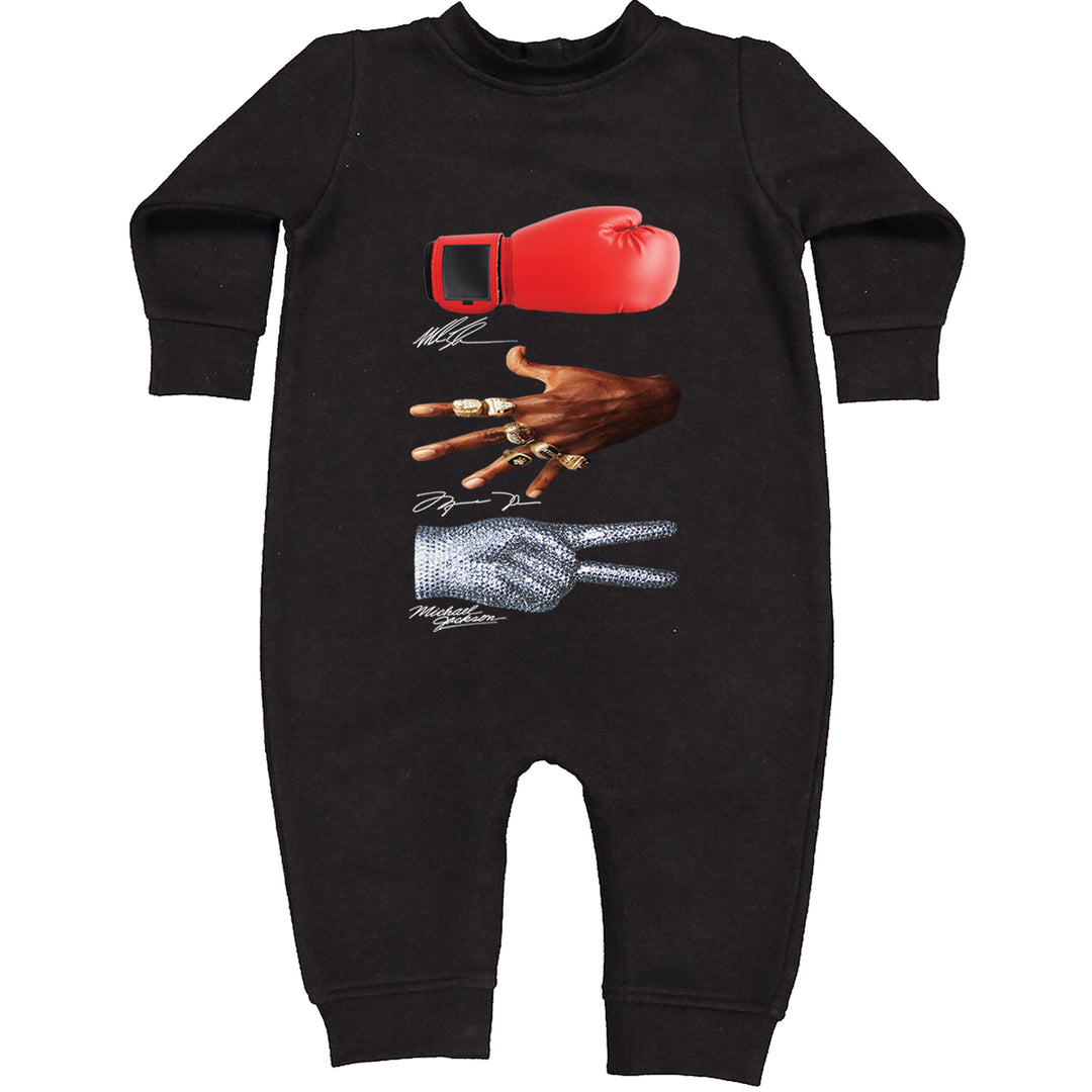 Tyson Jordan Jackson Iconic Michaels Toddler Hoodie And Infant Fleece Romper Black