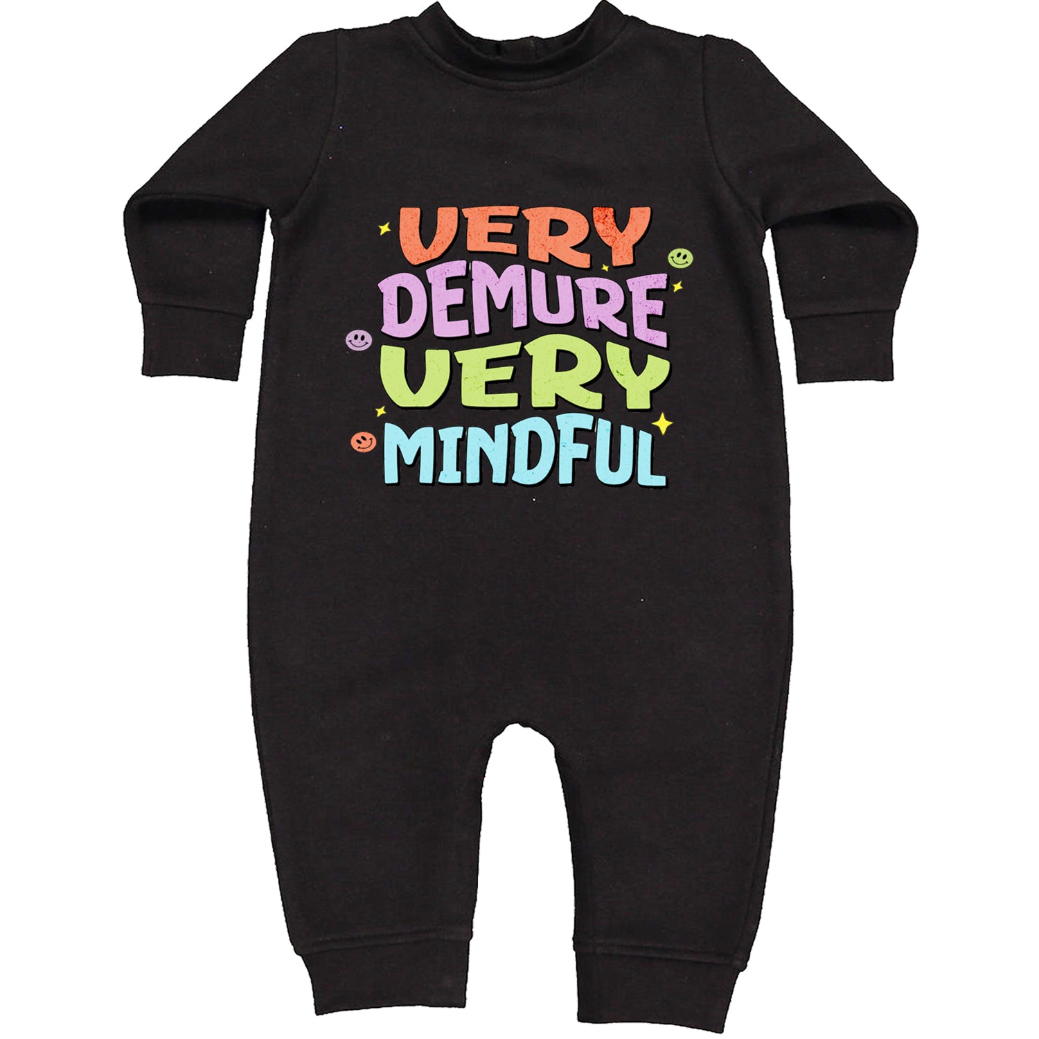 Very Demure, Very Mindful Toddler Hoodie And Infant Fleece Romper Black