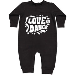 Love To Dance Toddler Hoodie And Infant Fleece Romper Black