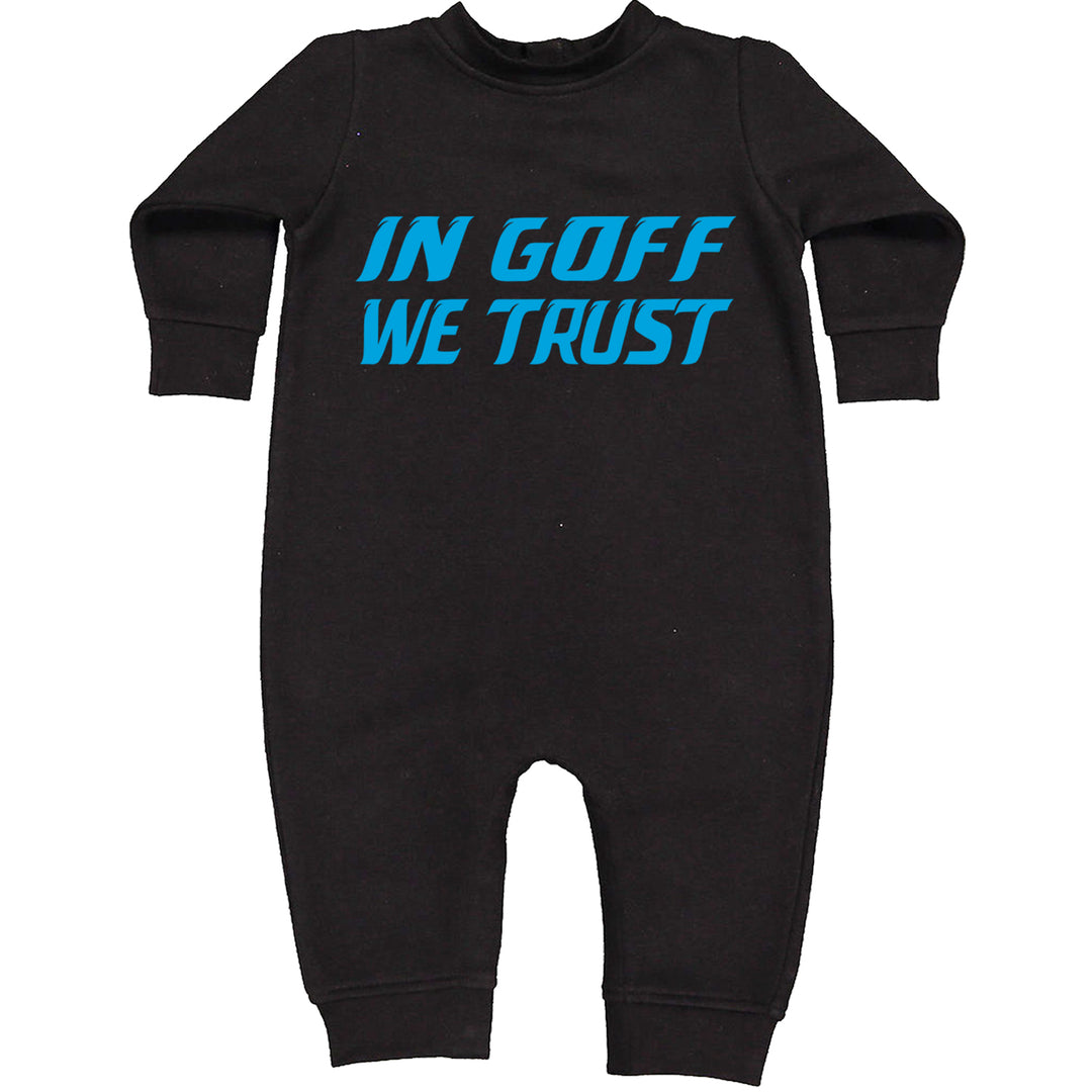 In Goff We Trust Detroit graphic on Toddler Hoodie and Baby Fleece Onesie in Black