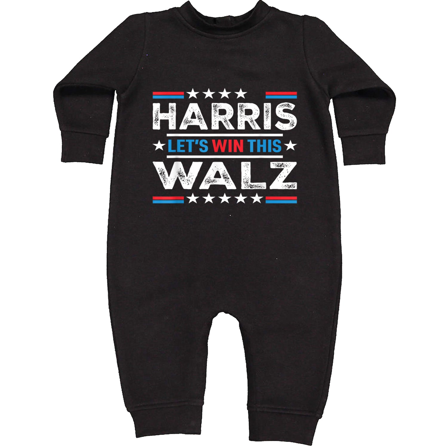 Kamala Harris and Tim Walz For President Toddler Hoodie And Infant Fleece Romper Black