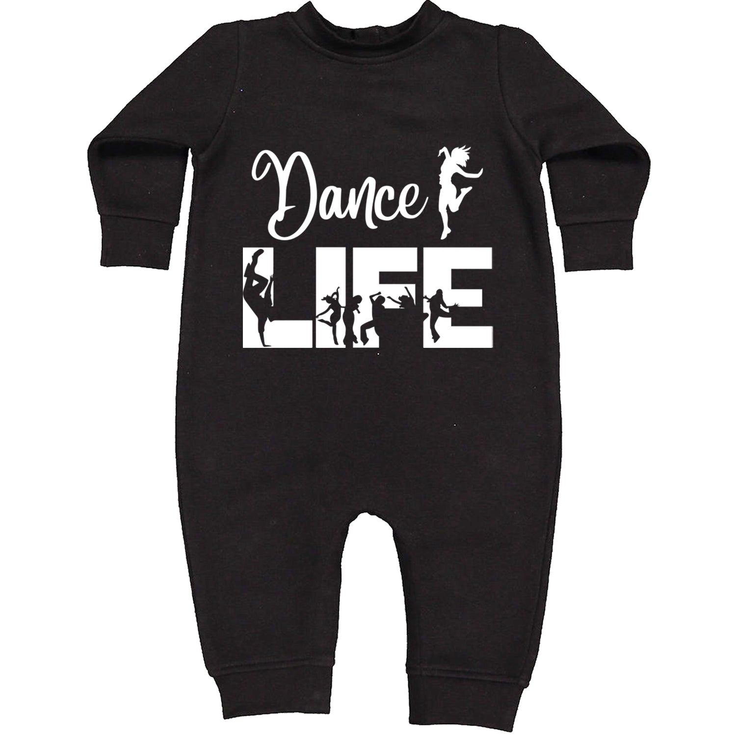 Dance Life Silhouette Dancers Toddler Hoodie And Infant Fleece Romper Black