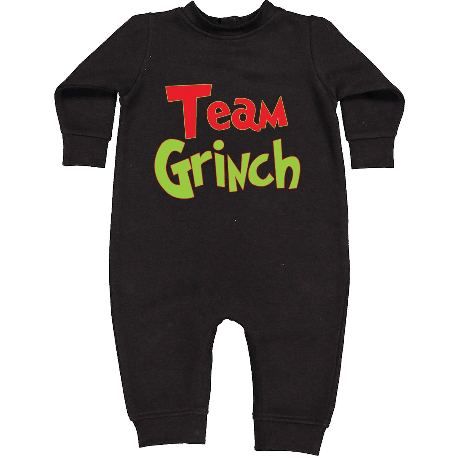 Team Gr-nch Jolly Grinchmas Merry Christmas Toddler Hoodie And Infant Fleece Romper Black