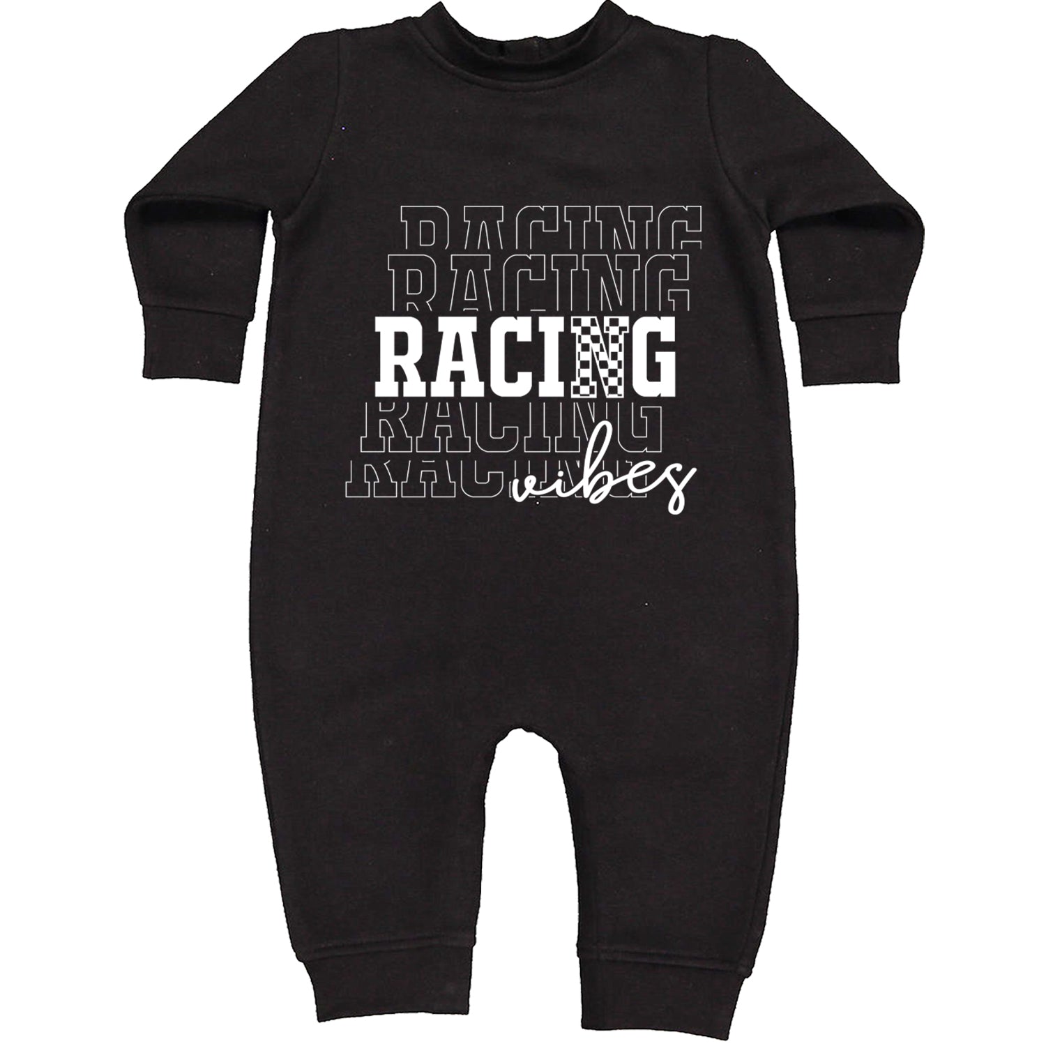 Racing Vibes Toddler Hoodie And Infant Fleece Romper Black