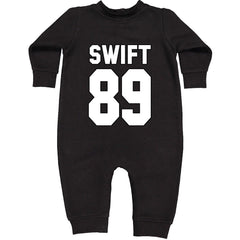 Swift 89 Birth Year Music Fan Era Poets Department Lover Toddler Hoodie And Infant Fleece Romper Black