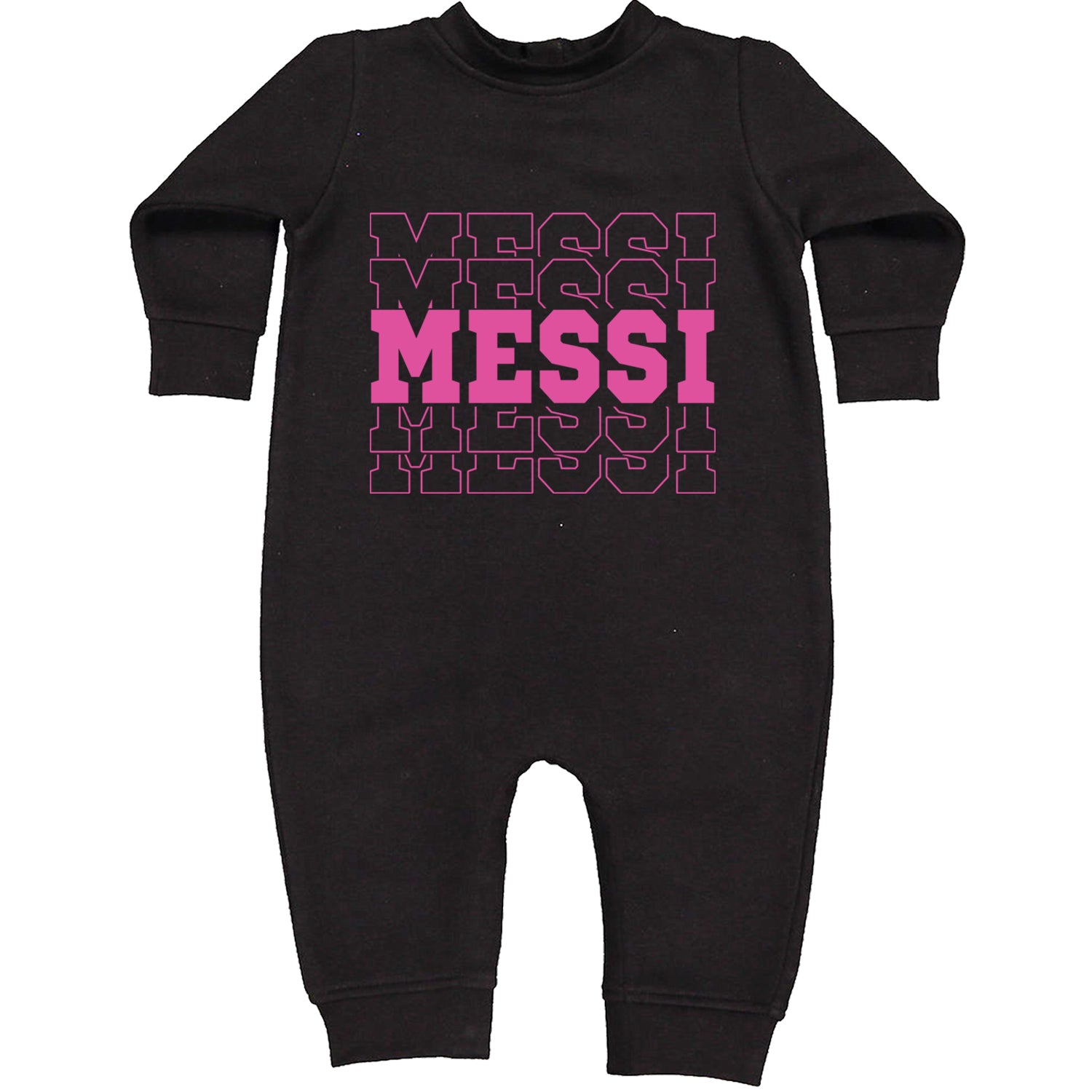 Messi Miami Futbol Toddler Hoodie And Infant Fleece Romper Black