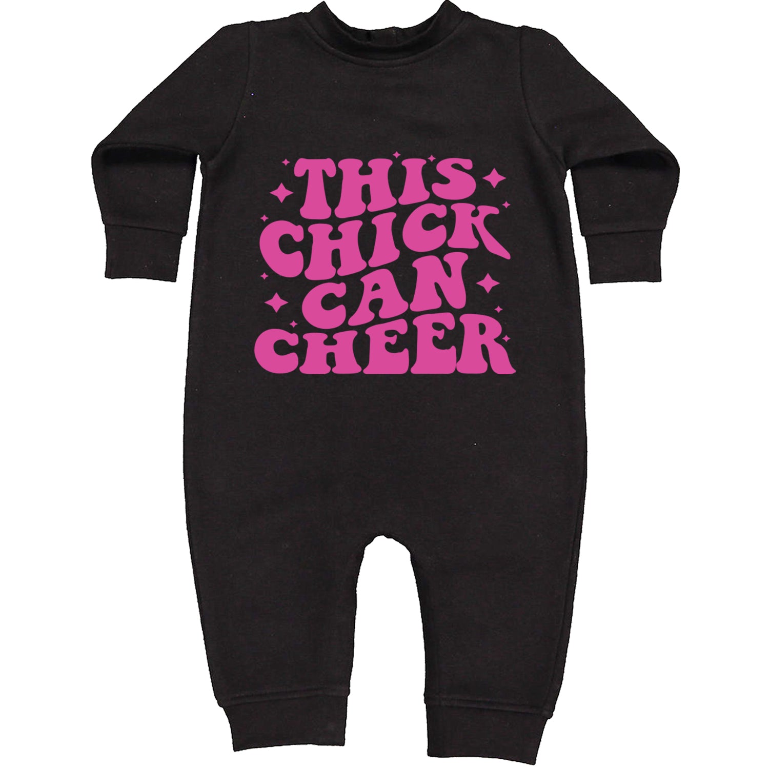 This Chick Can Cheer Toddler Hoodie And Infant Fleece Romper Black