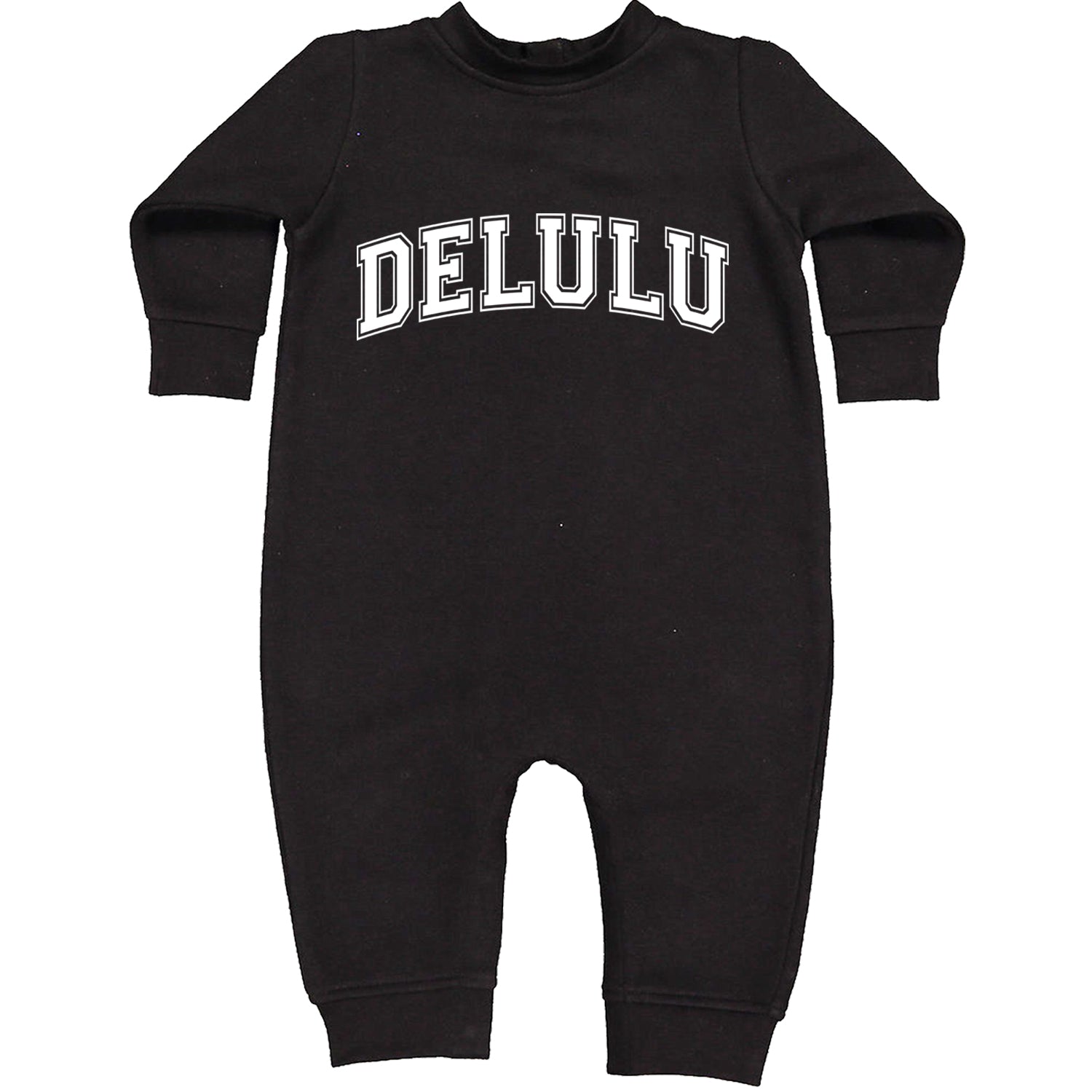 Delulu Delusional Light Hearted Toddler Hoodie And Infant Fleece Romper Black