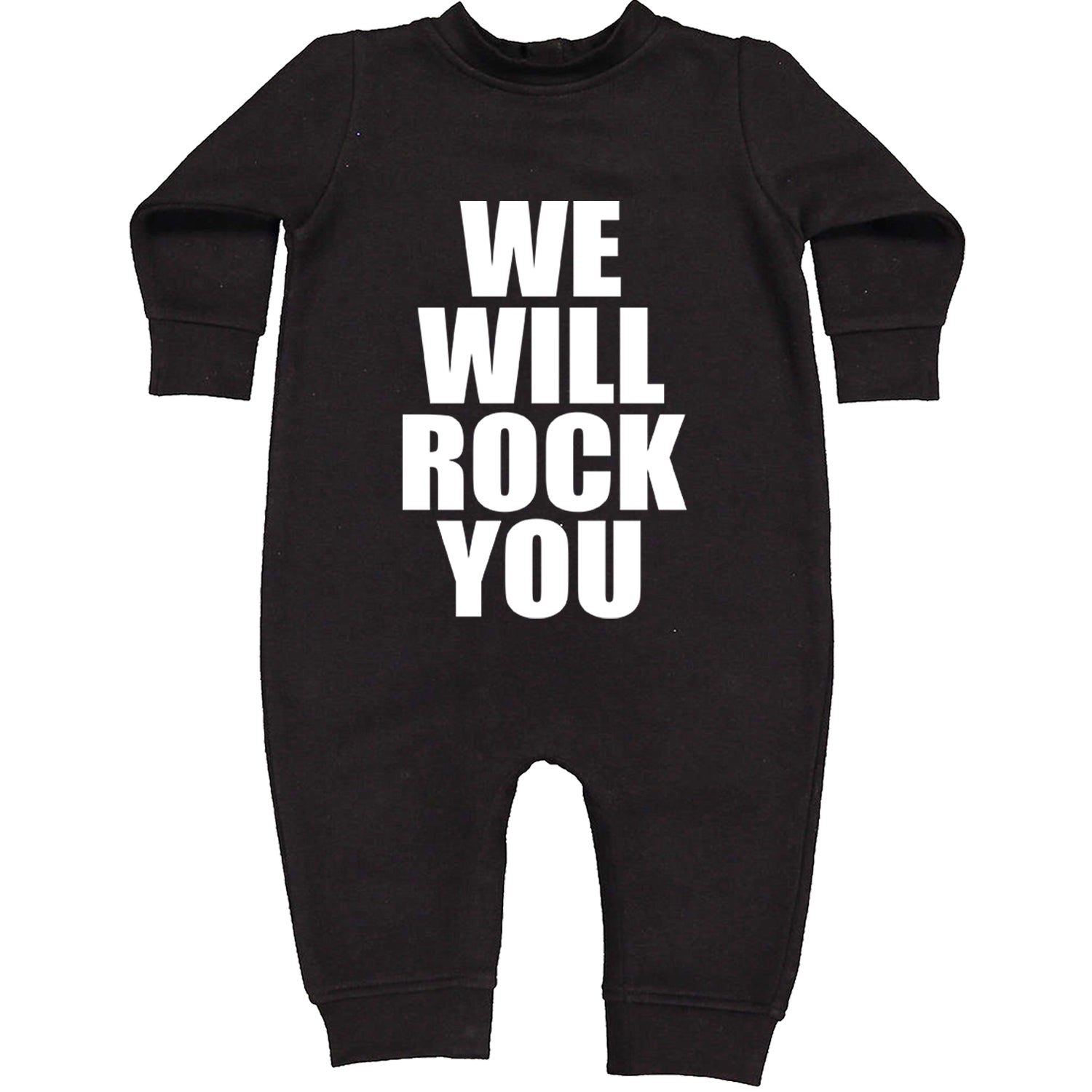 We Will Rock You Toddler Hoodie And Infant Fleece Romper Black