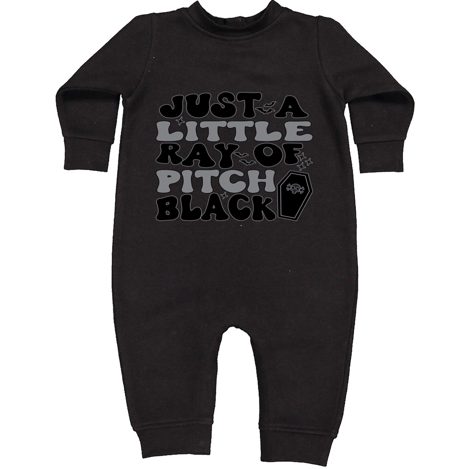 Just A Little Ray of Pitch Black Toddler Hoodie And Infant Fleece Romper Black