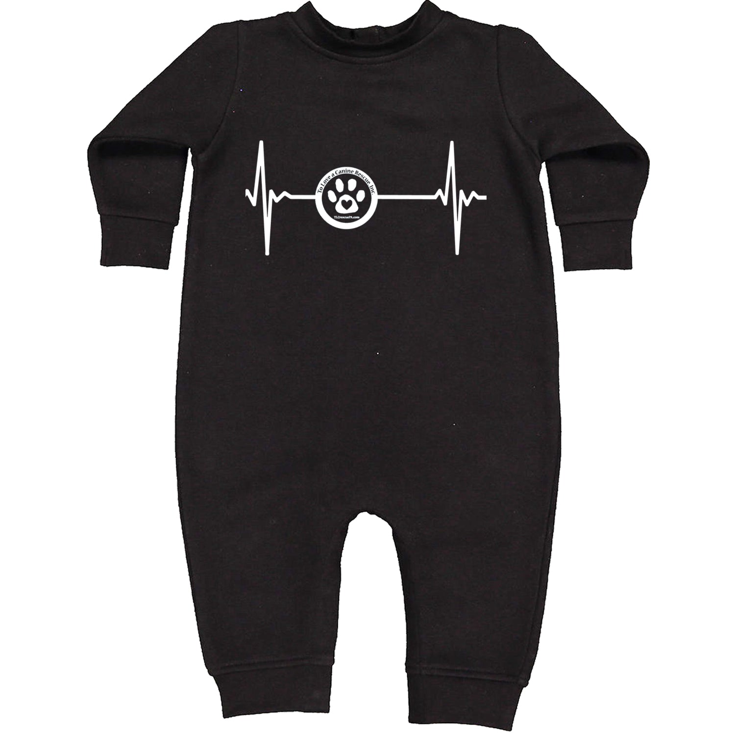 TLC Rescue Heartbeat Toddler Hoodie And Infant Fleece Romper Black