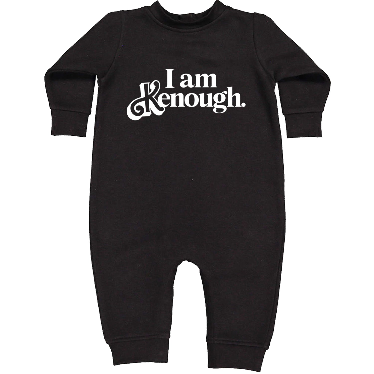 I Am Kenough White Print Toddler Hoodie And Infant Fleece Romper Black