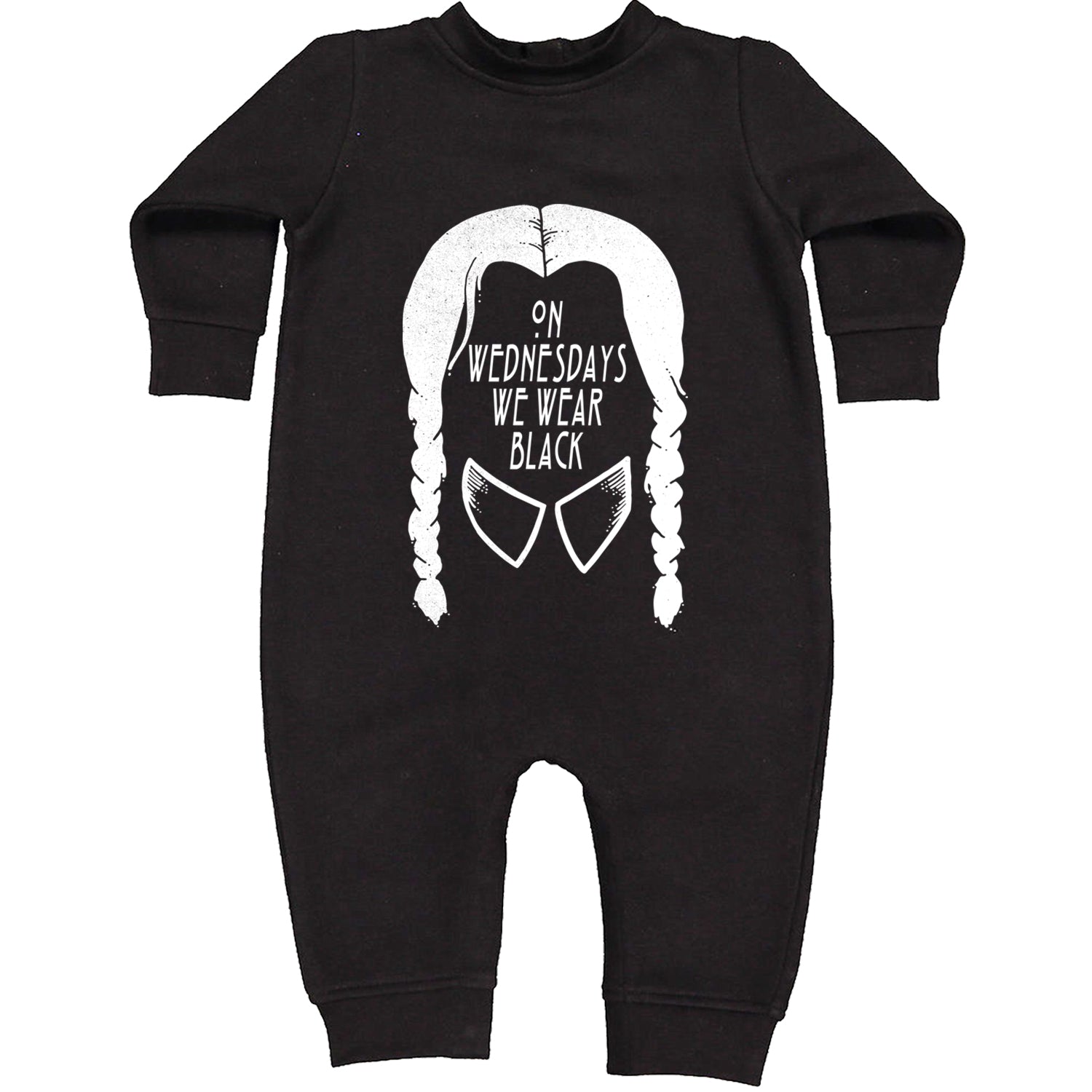 On Wednesdays, We Wear Black Toddler Hoodie And Infant Fleece Romper Black