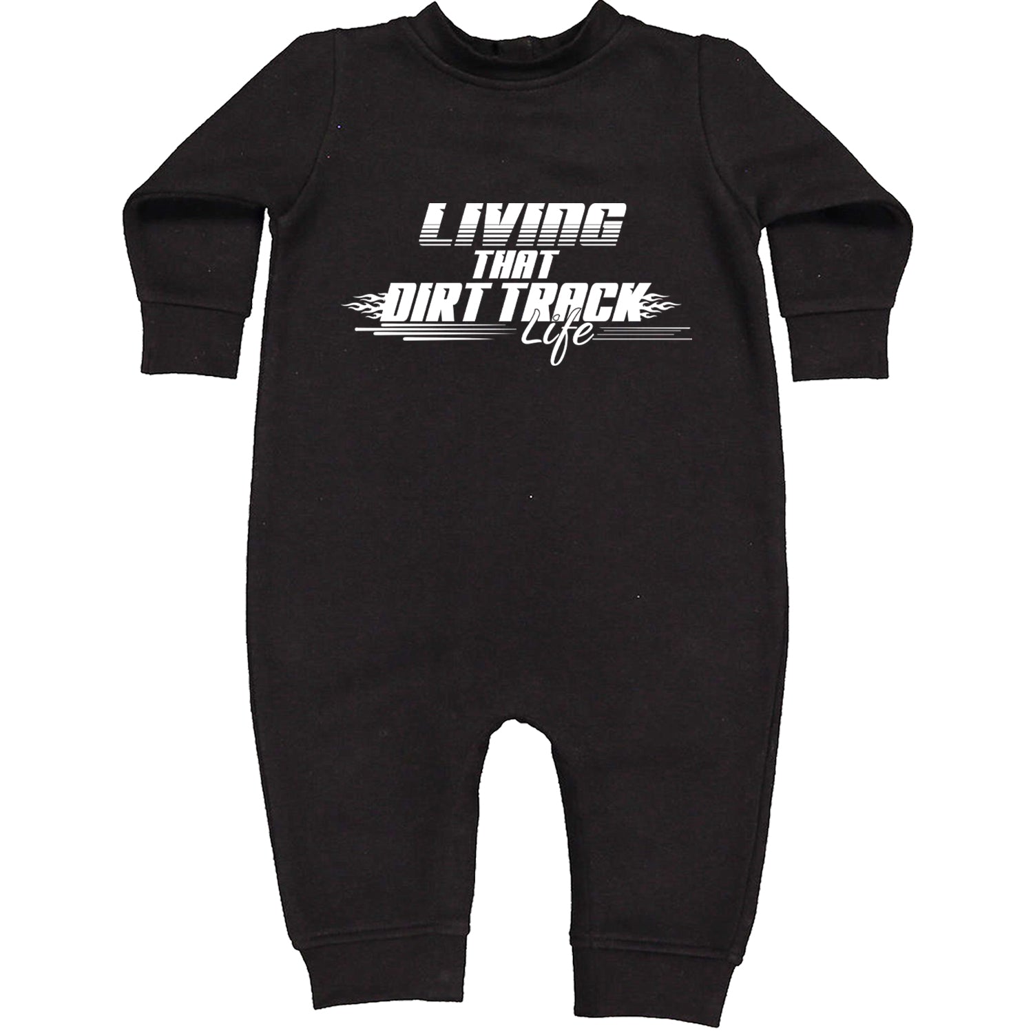 Living That Dirt Track Life Toddler Hoodie And Infant Fleece Romper Black