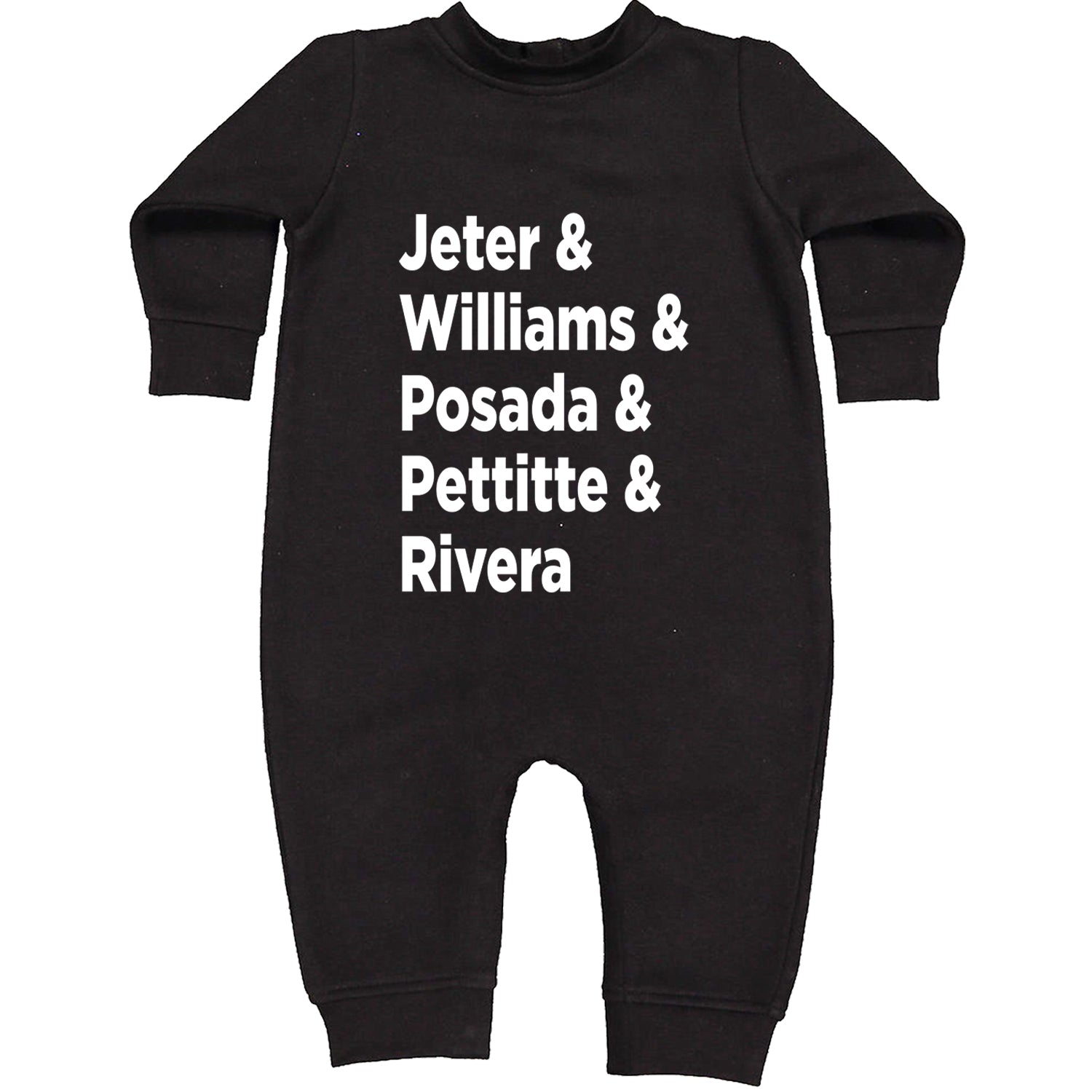 Jeter & Williams & Posada & Pettitte & Rivera Toddler Hoodie And Infant Fleece Romper Black