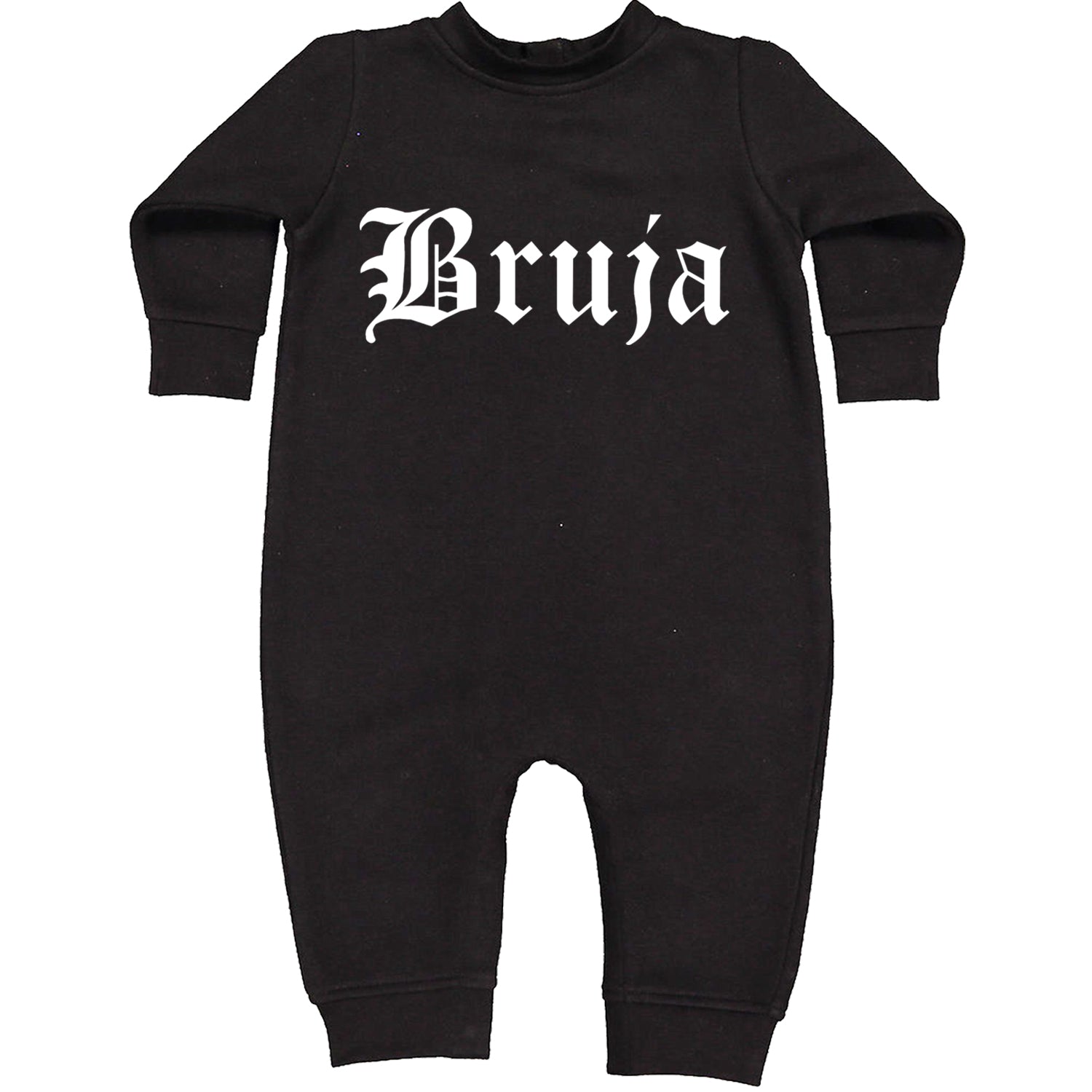 Bruja Gothic Spanish Witch Toddler Hoodie And Infant Fleece Romper Black