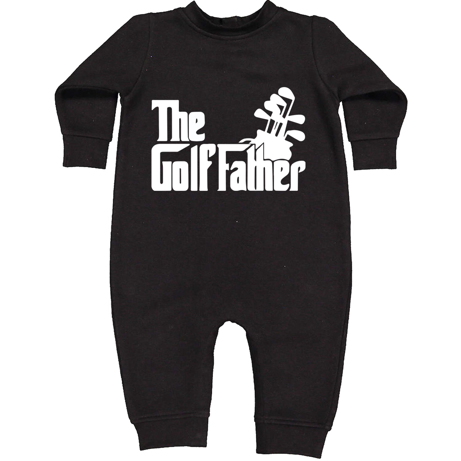 The Golf Father Golfing Dad  Toddler Hoodie And Infant Fleece Romper Black