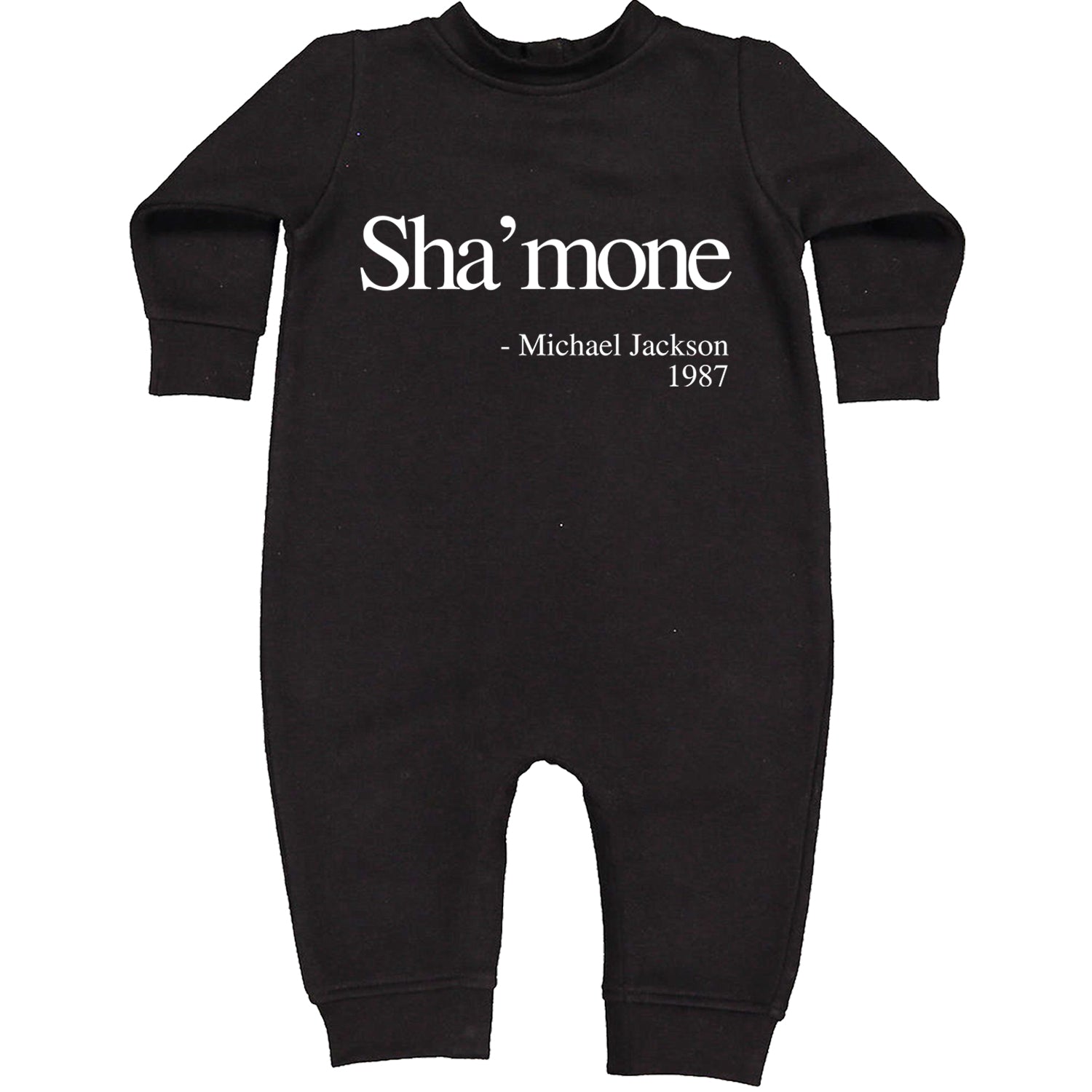 Sha'mone Quote King Of Pop Toddler Hoodie And Infant Fleece Romper Black