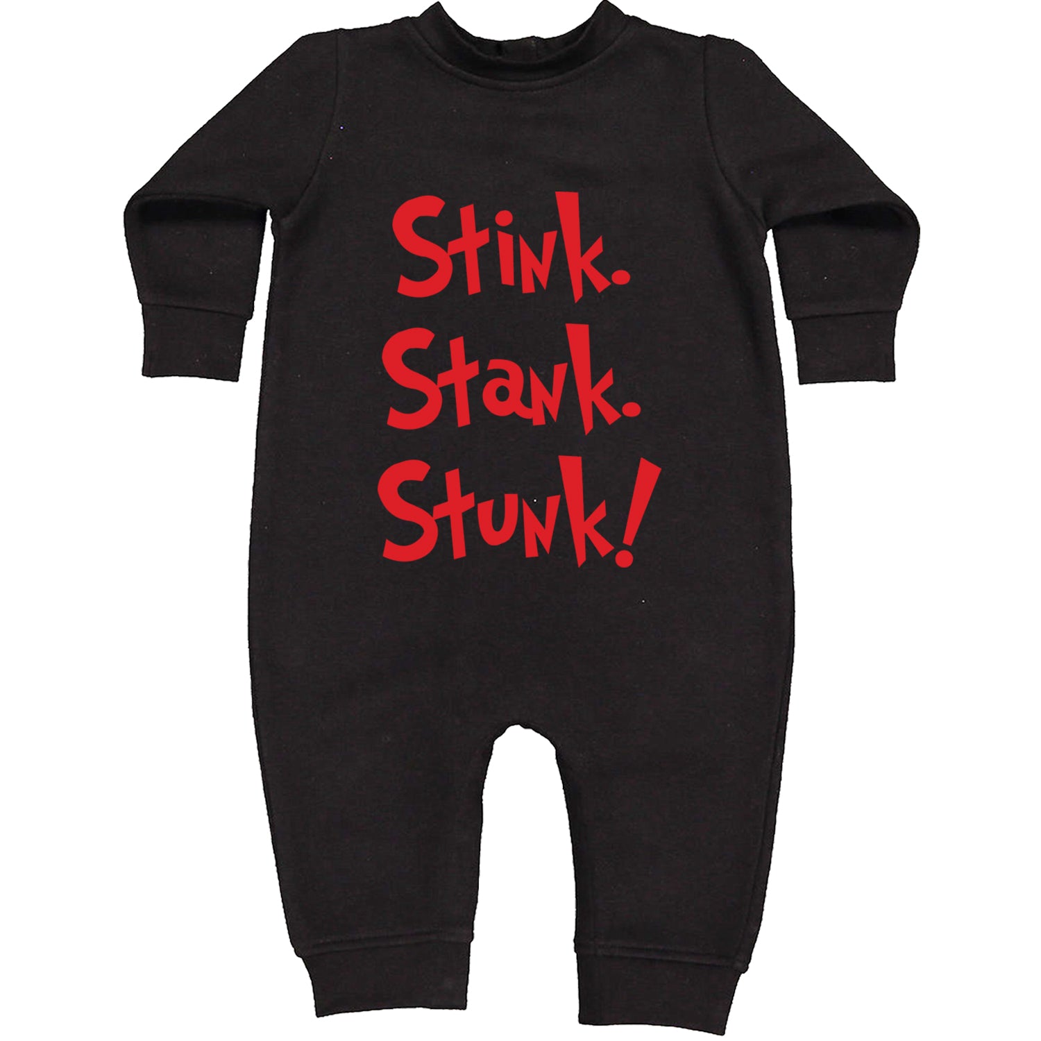 Stink Stank Stunk Gr-nch Toddler Hoodie And Infant Fleece Romper Black