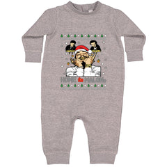 Home Malone Ugly Christmas graphic on Toddler Hoodie and Baby Fleece Onesie in Heather Grey
