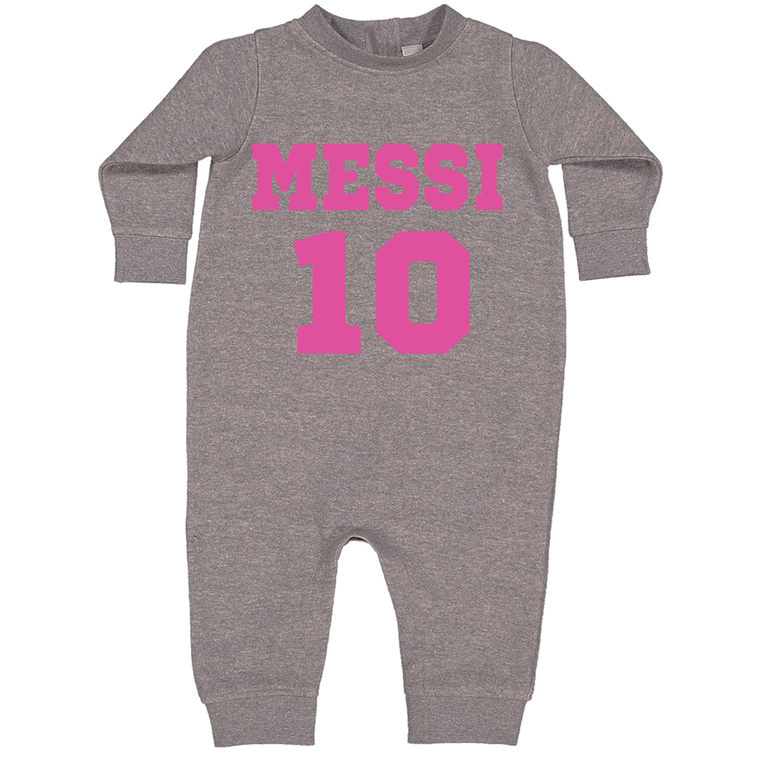 Messi World Soccer Futbol Messiami Toddler Hoodie And Infant Fleece Romper Heather Grey