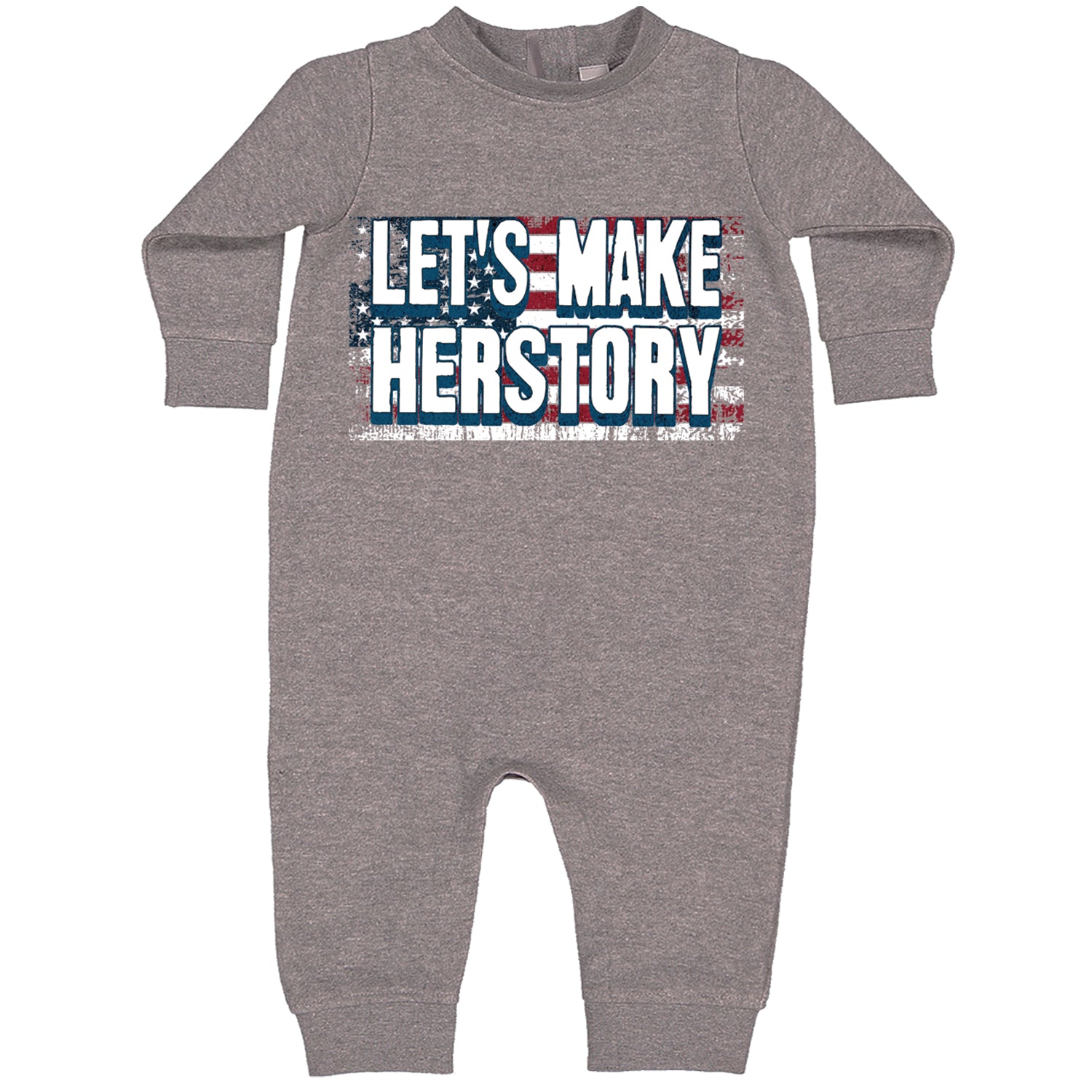 Lets Make Herstory - Support Kamala Harris For President 2024 Toddler Hoodie And Infant Fleece Romper Heather Grey