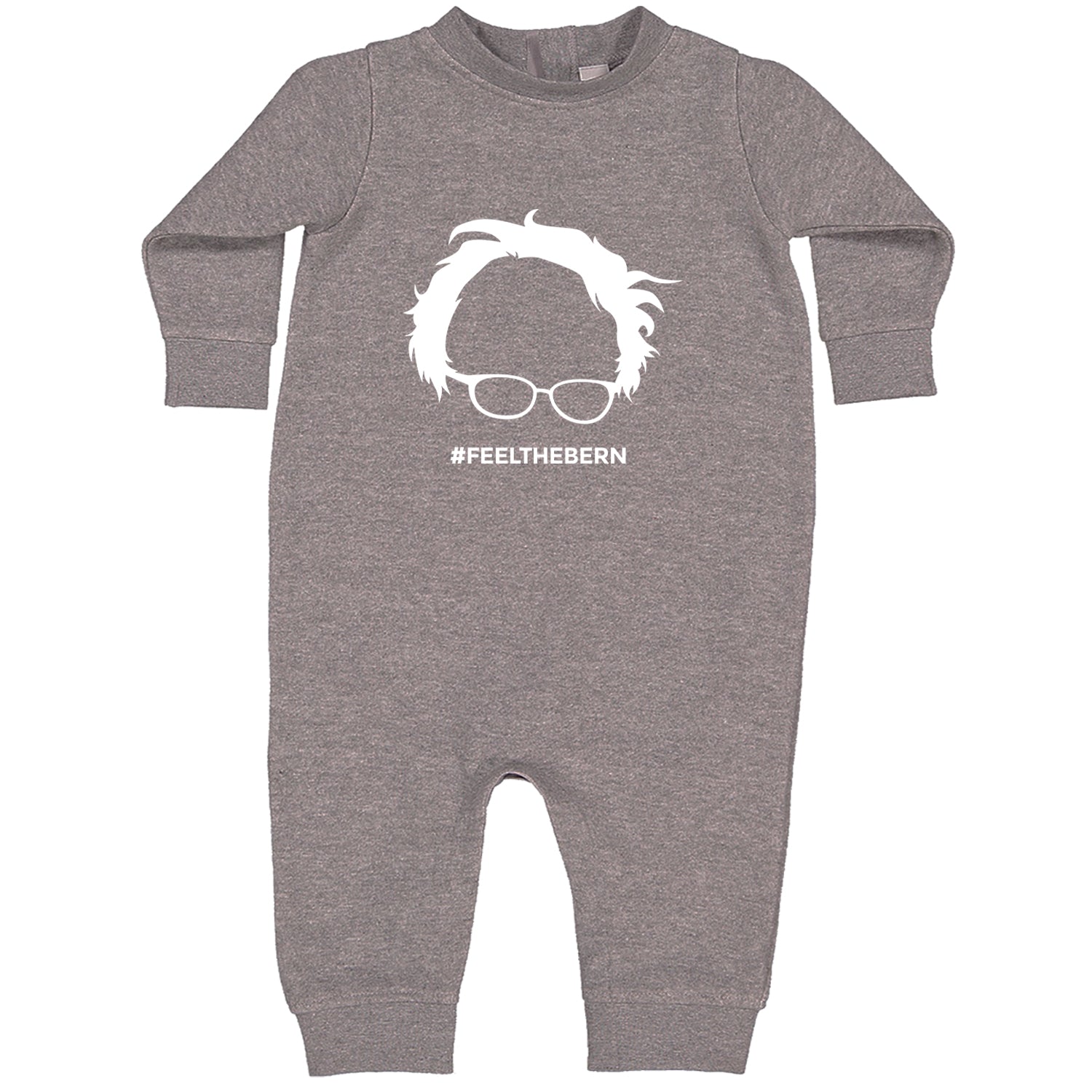 Feel The Bern - Bernie Sanders For President 2024 Toddler Hoodie And Infant Fleece Romper Heather Grey