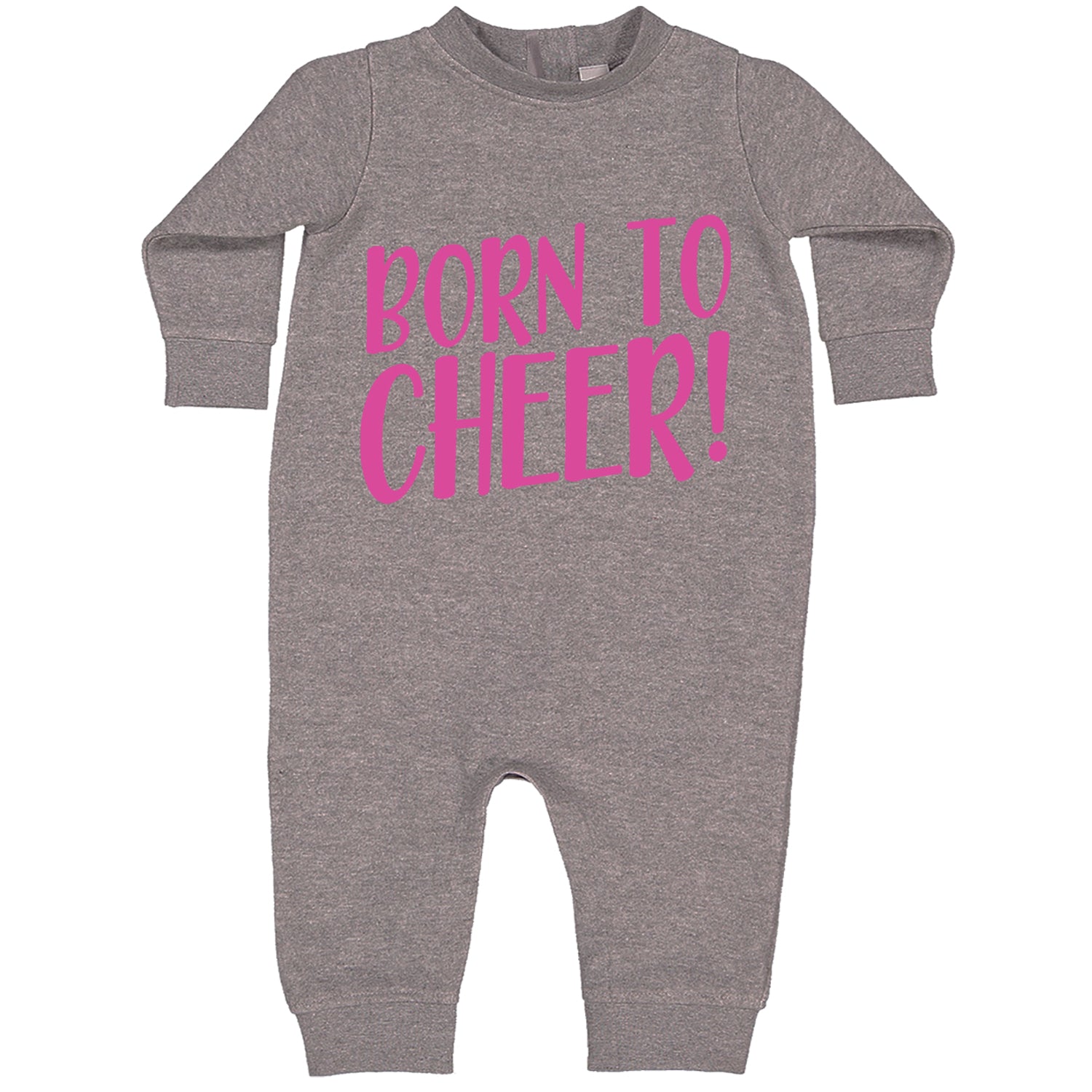 Born To Cheer Toddler Hoodie And Infant Fleece Romper Heather Grey