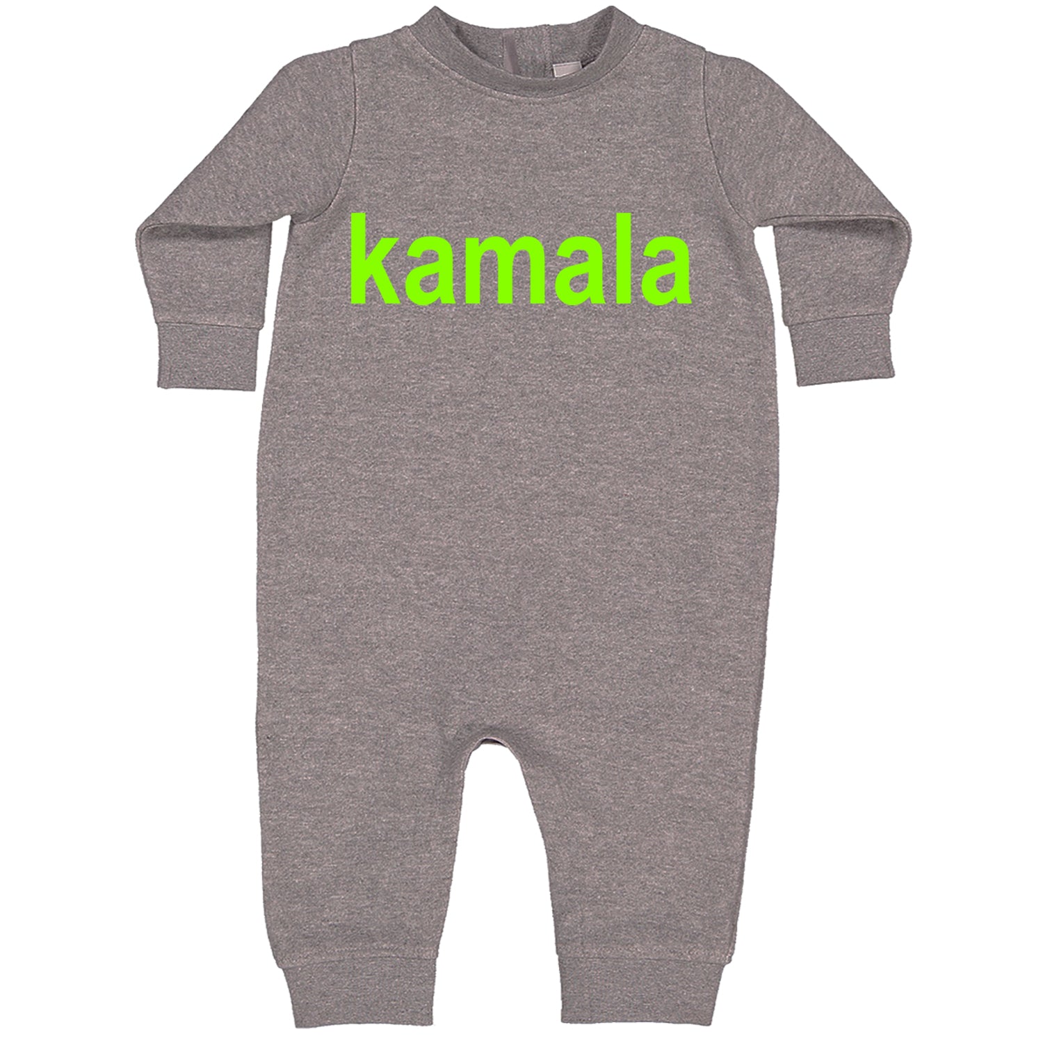 Kamala Bright Green Brat Coconut Tree Toddler Hoodie And Infant Fleece Romper Heather Grey