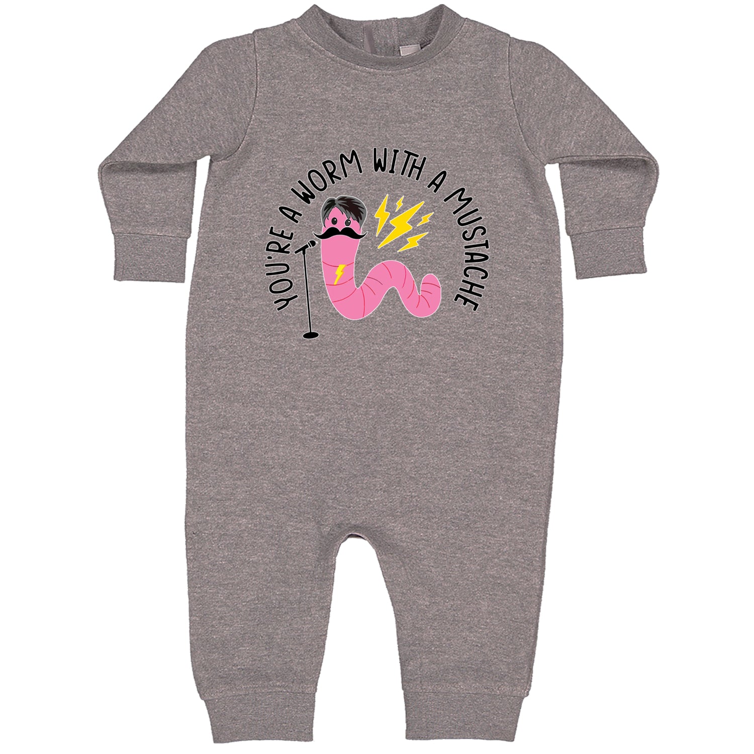 You're A Worm With A Mustache Tom Scandoval Toddler Hoodie And Infant Fleece Romper Heather Grey