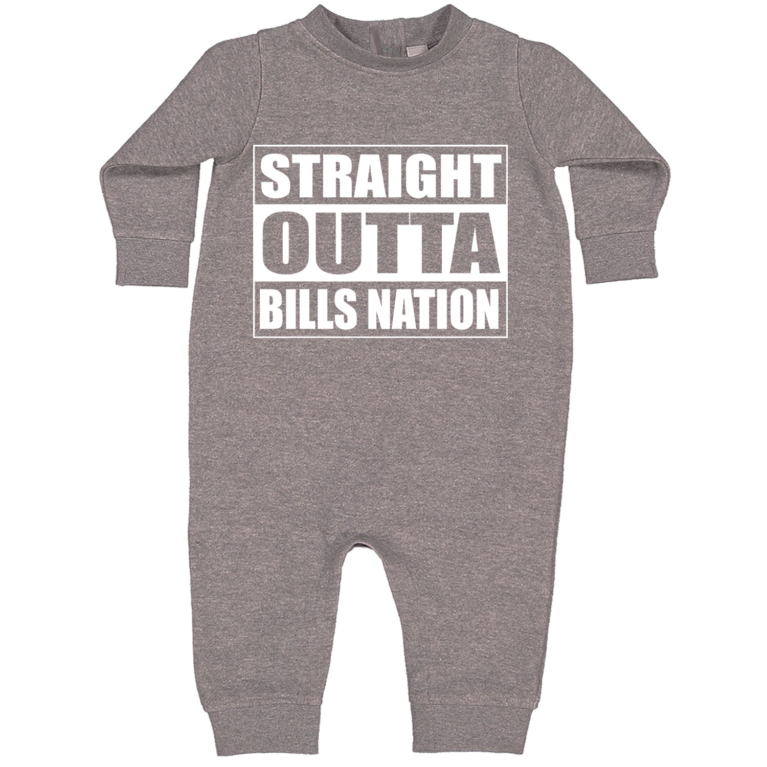 Straight Outta Bills Nation  Toddler Hoodie And Infant Fleece Romper Heather Grey