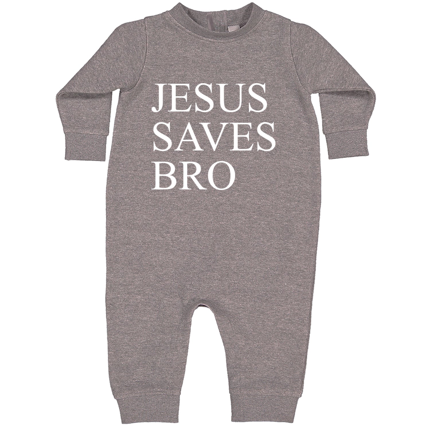 Jesus Saves Bro  Toddler Hoodie And Infant Fleece Romper Heather Grey