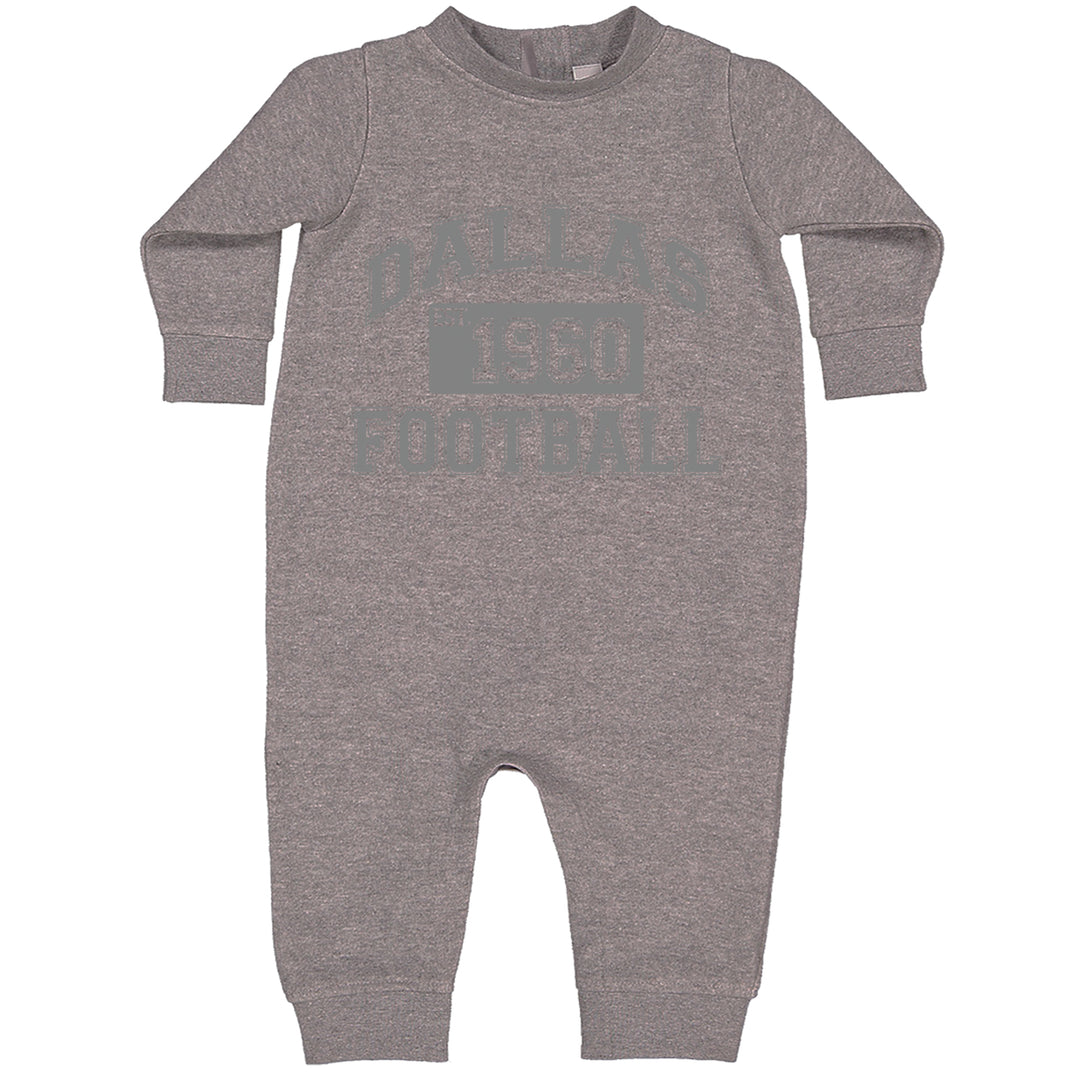 Dallas Football Established 1960 Toddler Hoodie And Infant Fleece Romper Heather Grey