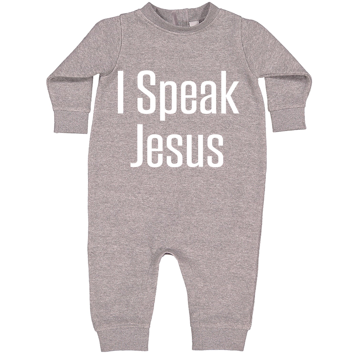 I Speak Jesus Embrace Your Faith Toddler Hoodie And Infant Fleece Romper Heather Grey