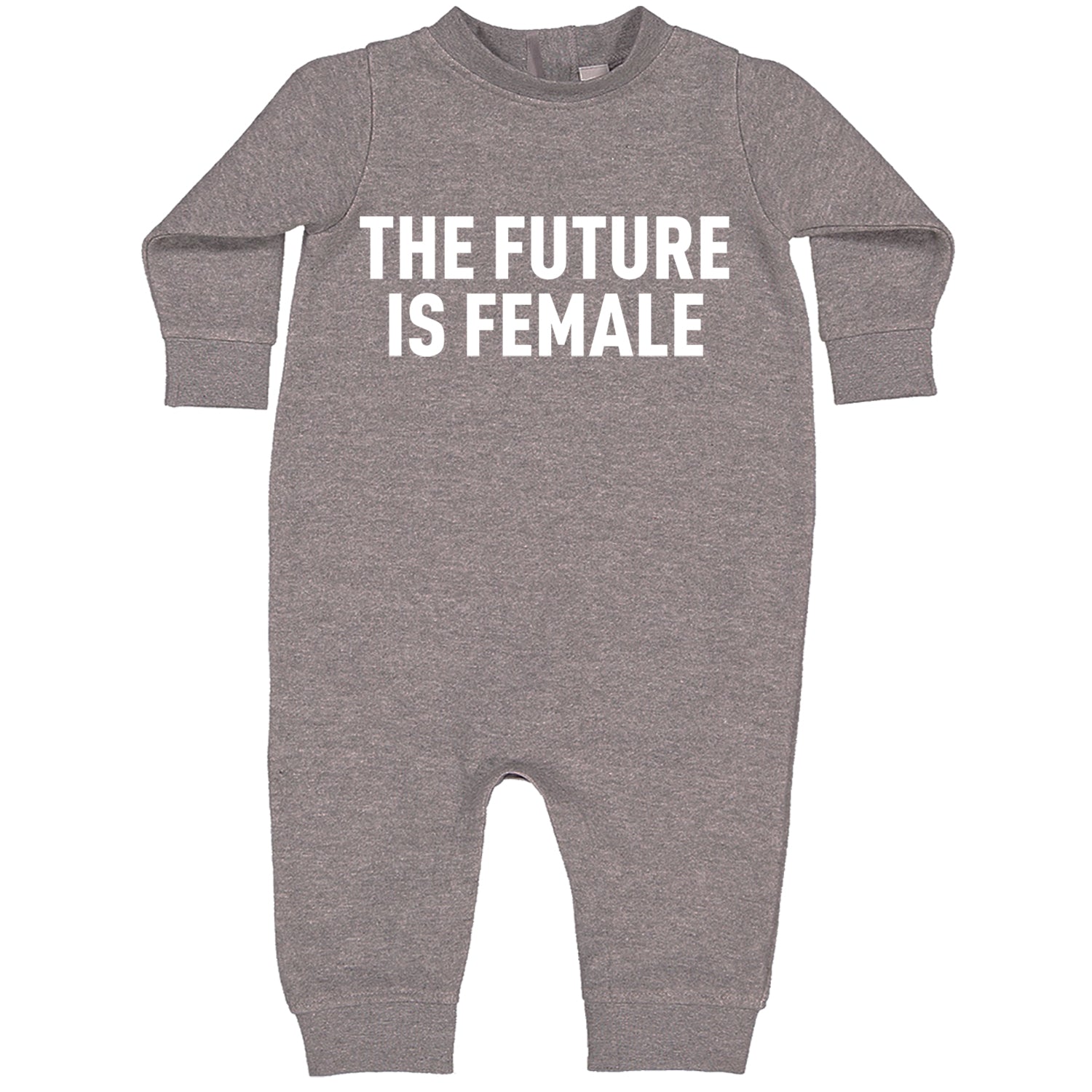 The Future Is Female Feminism  Toddler Hoodie And Infant Fleece Romper Heather Grey