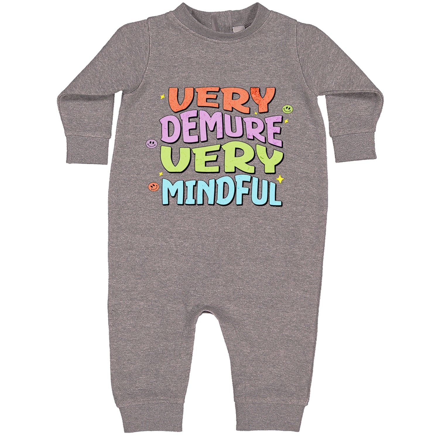 Very Demure, Very Mindful Toddler Hoodie And Infant Fleece Romper Heather Grey