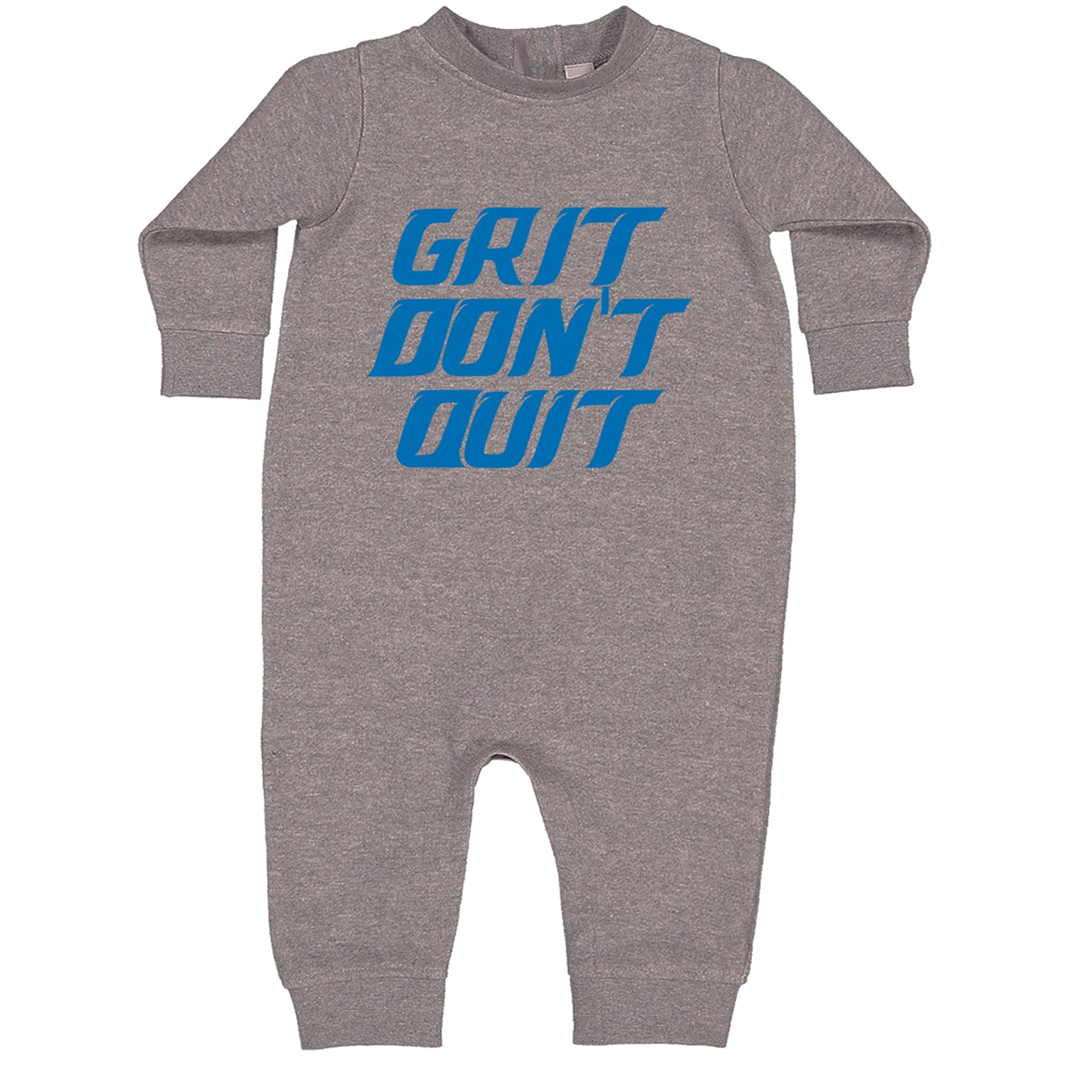 Grit Don't Quit Detroit Grit Toddler Hoodie And Infant Fleece Romper Heather Grey