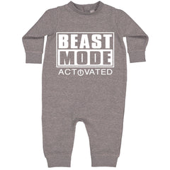 Activated Beast Mode Workout Gym Clothing Toddler Hoodie And Infant Fleece Romper Heather Grey