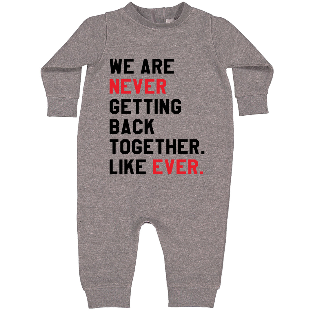 We Are Never Getting Back Together TTPD Eras Outfit Toddler Hoodie And Infant Fleece Romper Heather Grey