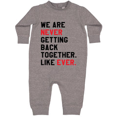 We Are Never Getting Back Together TTPD Eras Outfit Toddler Hoodie And Infant Fleece Romper Heather Grey