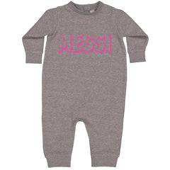Messi OUTLINE Miami Futbol Toddler Hoodie And Infant Fleece Romper Heather Grey