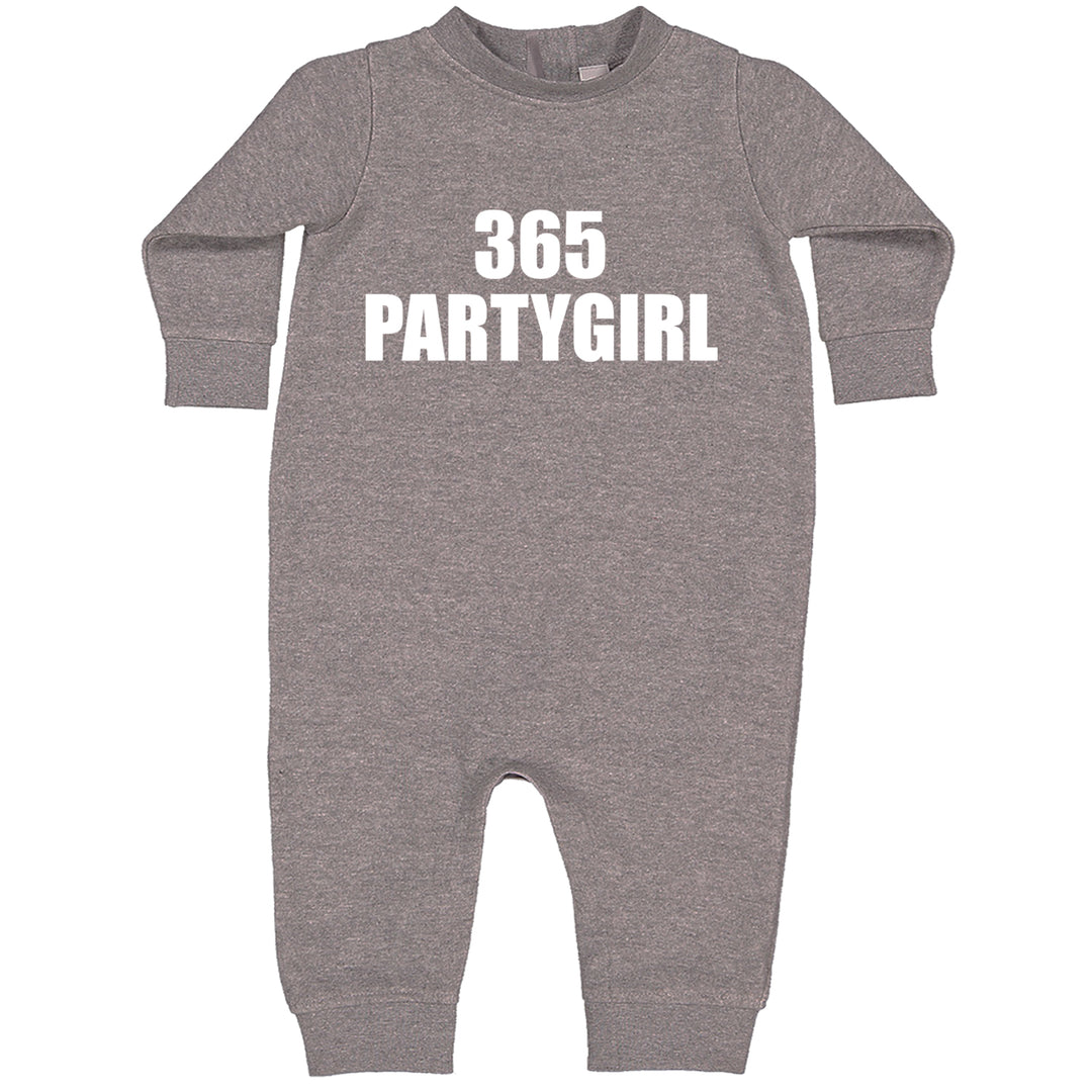 365 Party Girl Brat Girl Summer Toddler Hoodie And Infant Fleece Romper Heather Grey