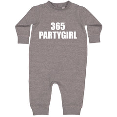 365 Party Girl Brat Girl Summer Toddler Hoodie And Infant Fleece Romper Heather Grey