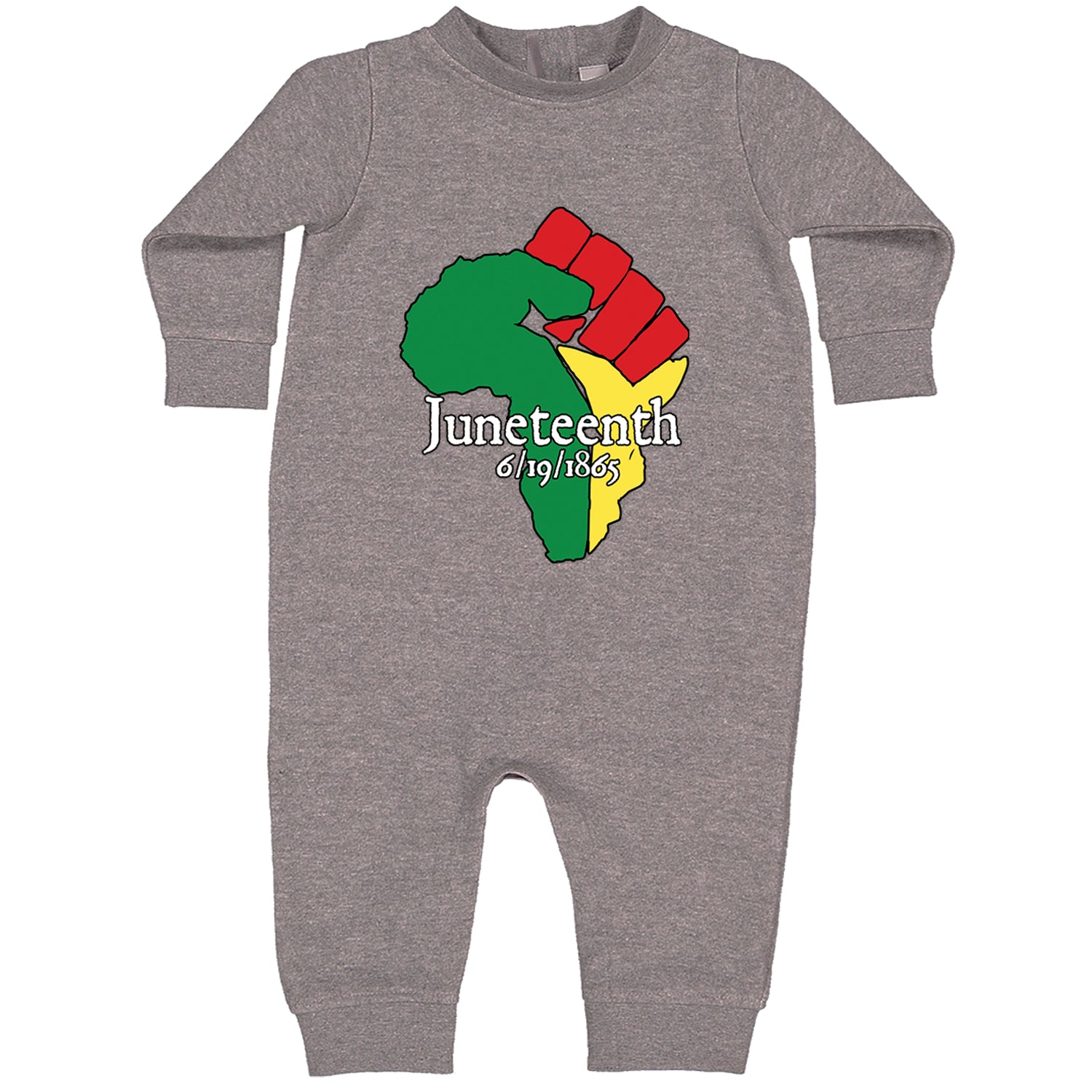 Juneteenth Raised Fist Africa Celebrate Emancipation Day Toddler Hoodie And Infant Fleece Romper Heather Grey