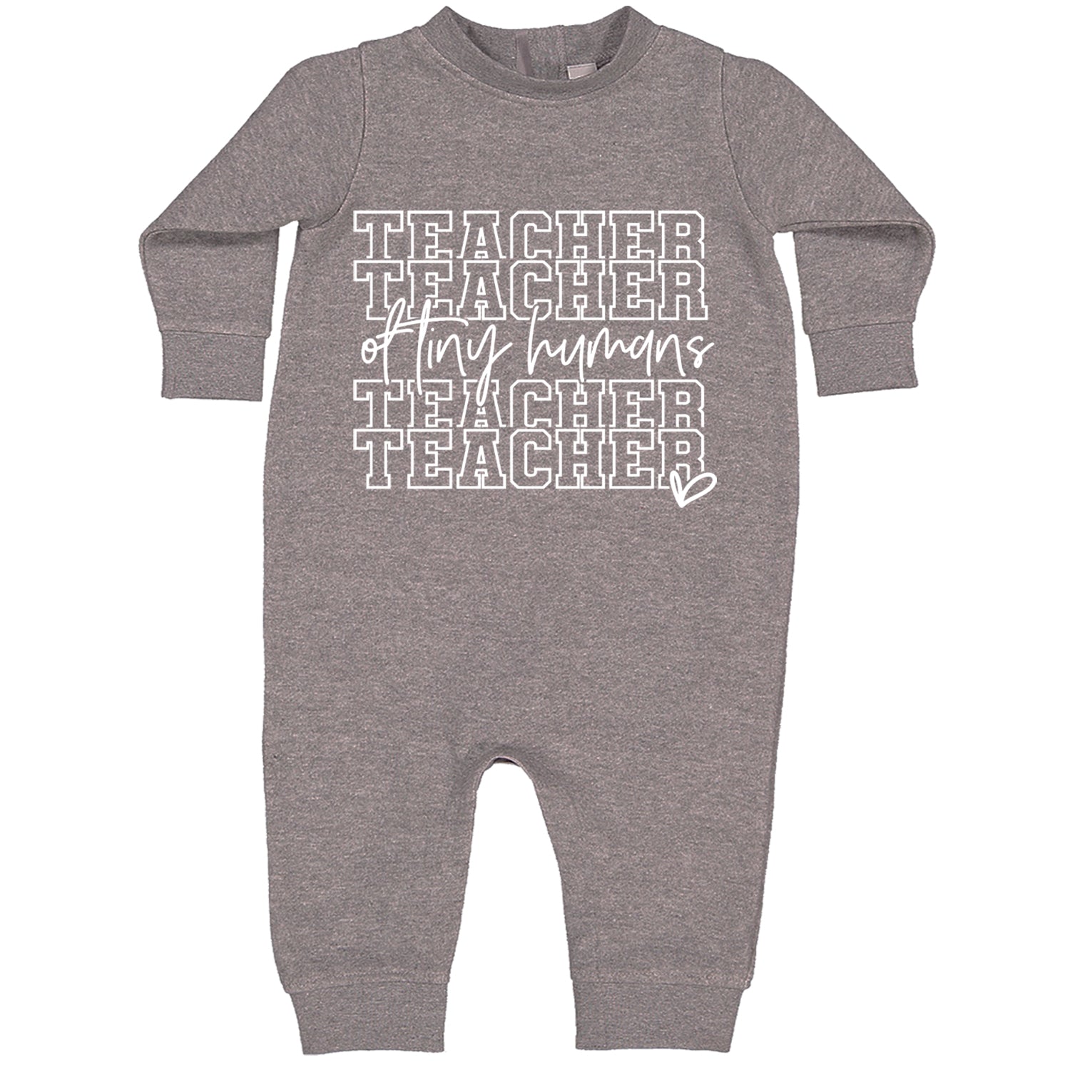 Teacher Of Tiny Humans Toddler Hoodie And Infant Fleece Romper Heather Grey