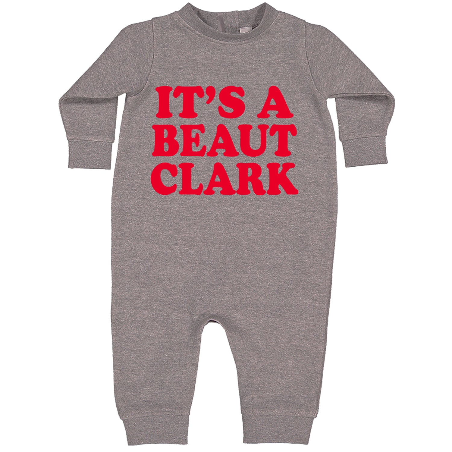 It's a Beaut Clark Festive Christmas Toddler Hoodie And Infant Fleece Romper Heather Grey