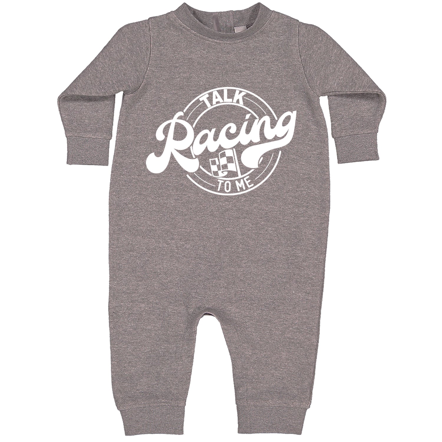 Talk Racing To Me Toddler Hoodie And Infant Fleece Romper Heather Grey