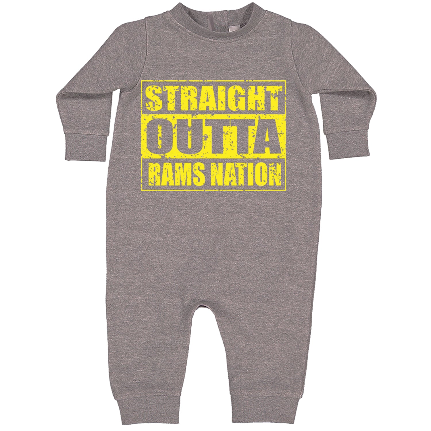 Straight Outta Rams Nation   Toddler Hoodie And Infant Fleece Romper Heather Grey